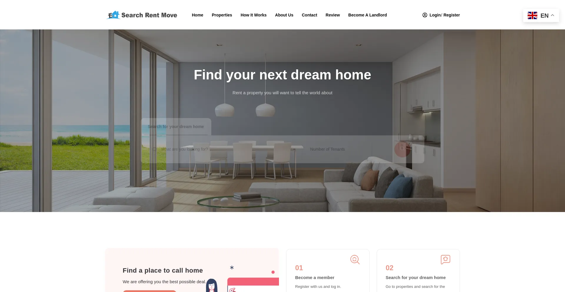 Website screenshot of Searchrentmove.com