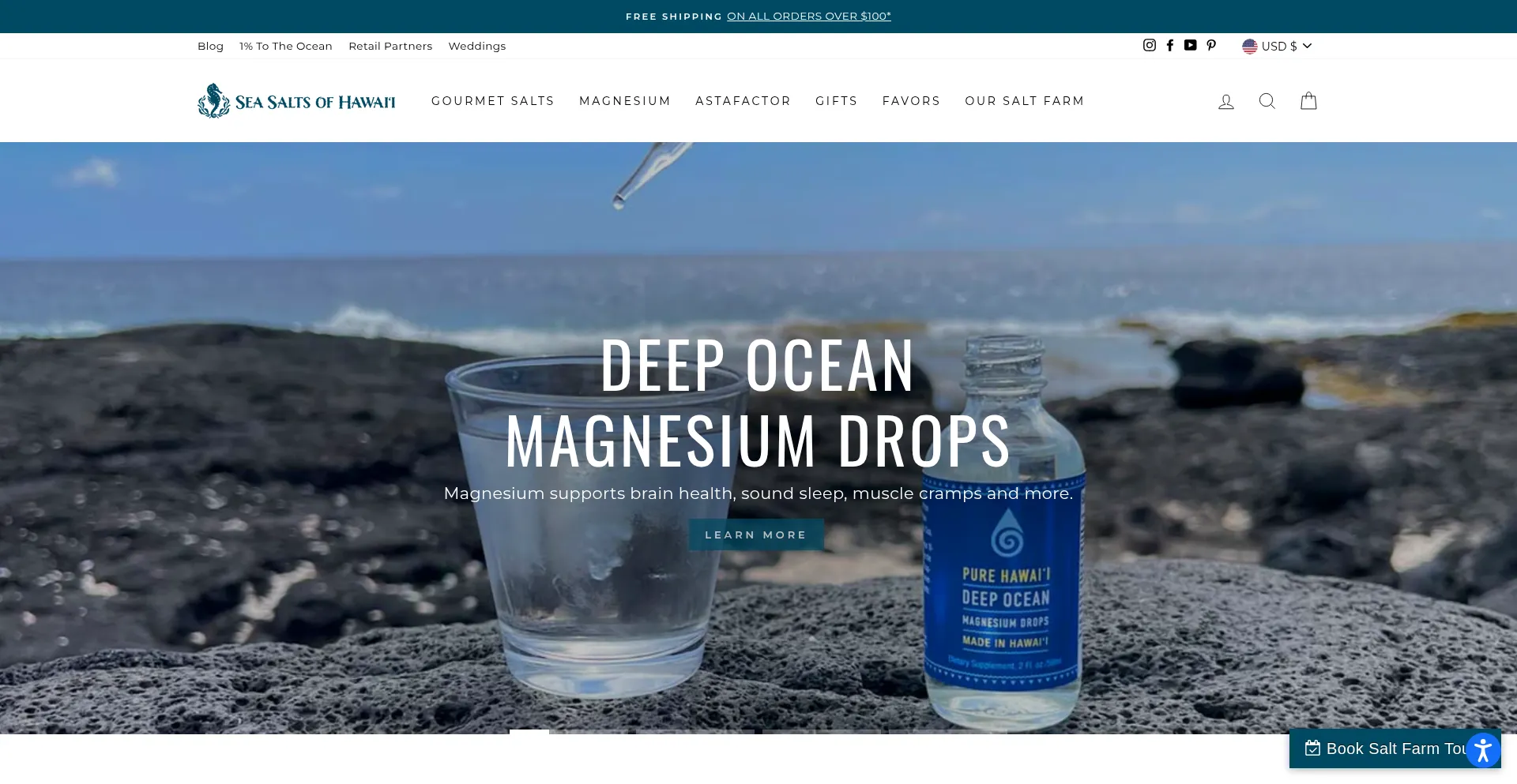 Website screenshot of Seasaltsofhawaii.com