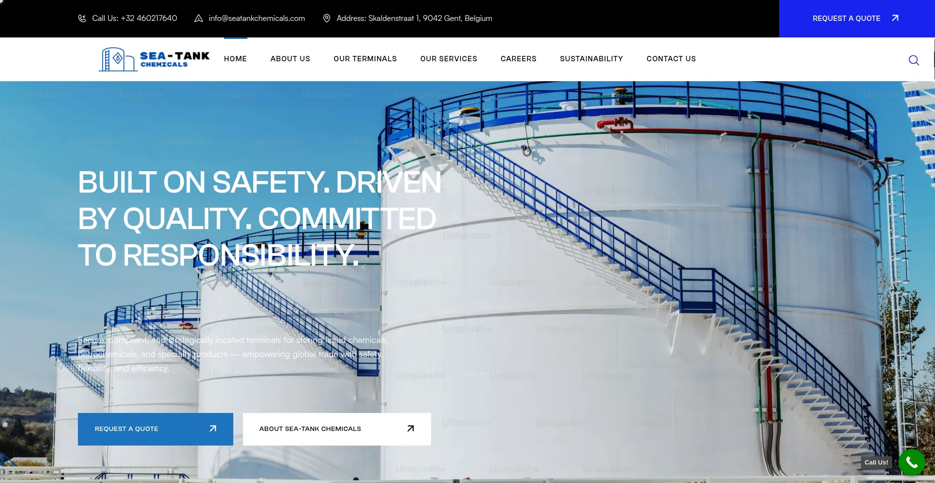 Website screenshot of Seatankchemicals.com
