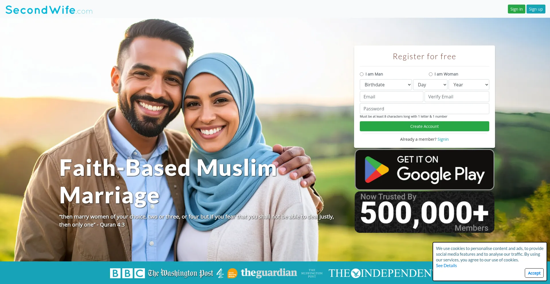 Website screenshot of Secondwife.com