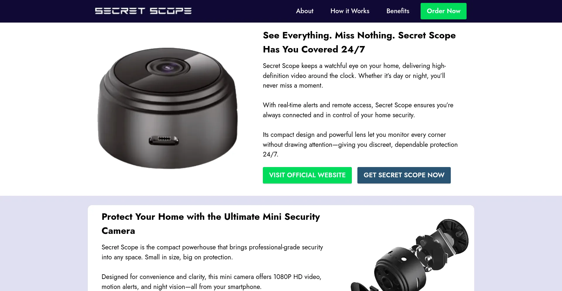 Website screenshot of Secretscope.us