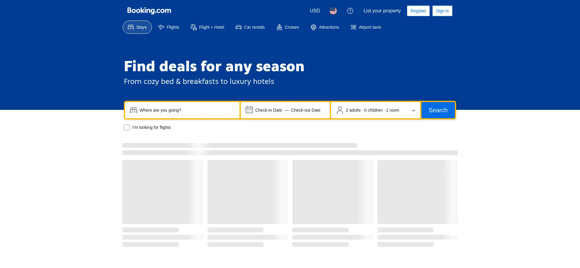 Website screenshot of Secure.booking.com