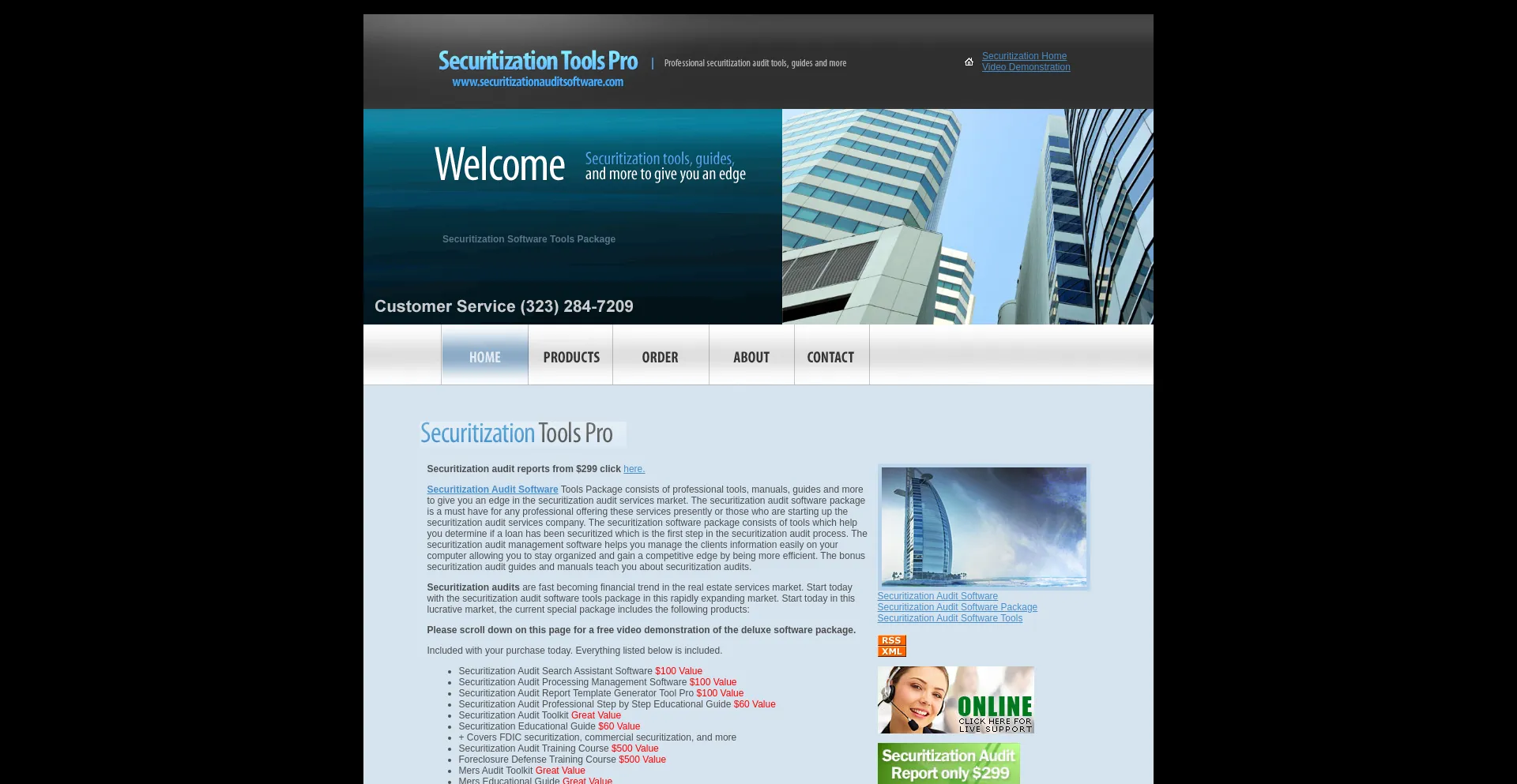 Website screenshot of Securitizationauditsoftware.com