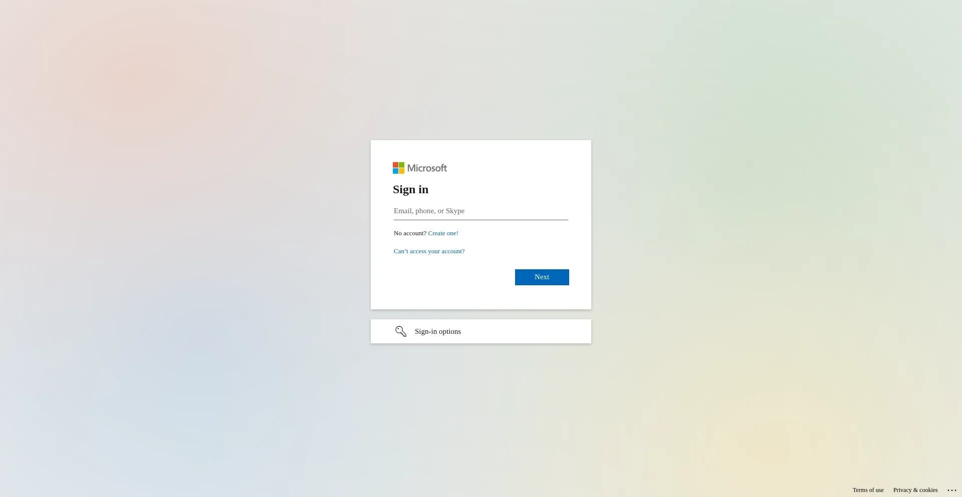 Website screenshot of Security.microsoft.com