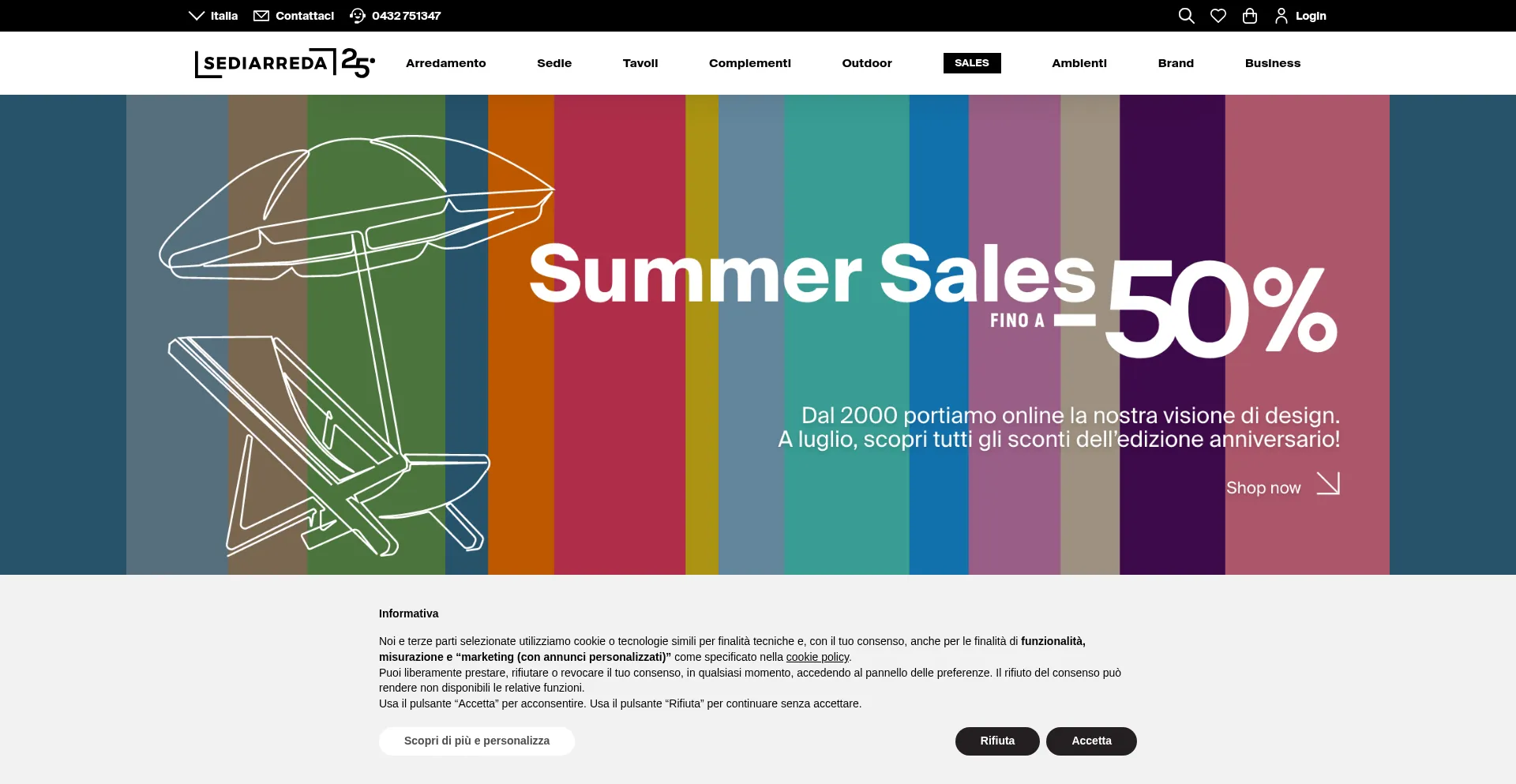 Website screenshot of Sediarreda.com