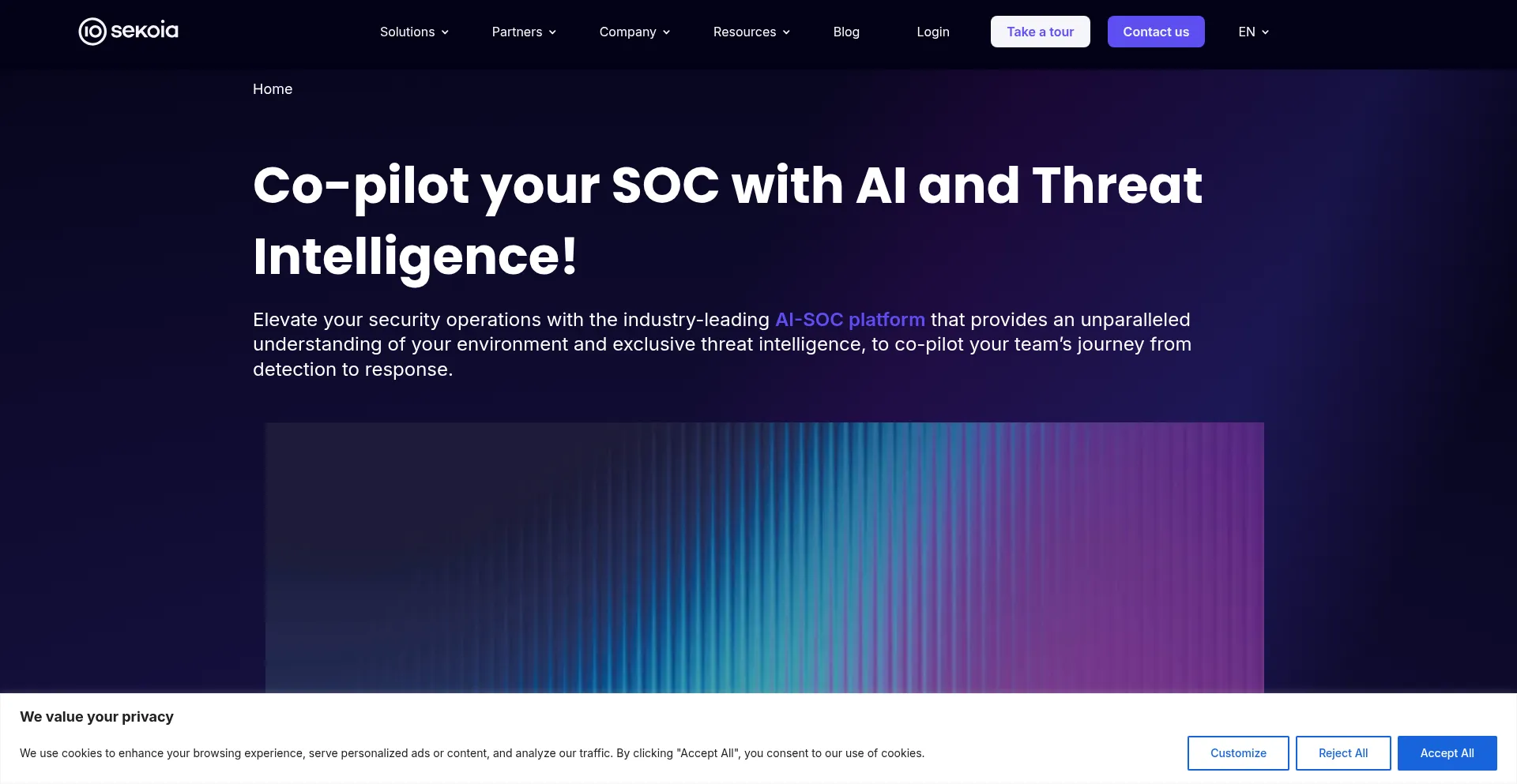 Website screenshot of Sekoia.io