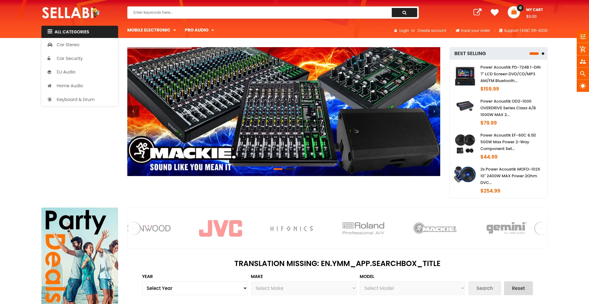 Website screenshot of Sellabi.com