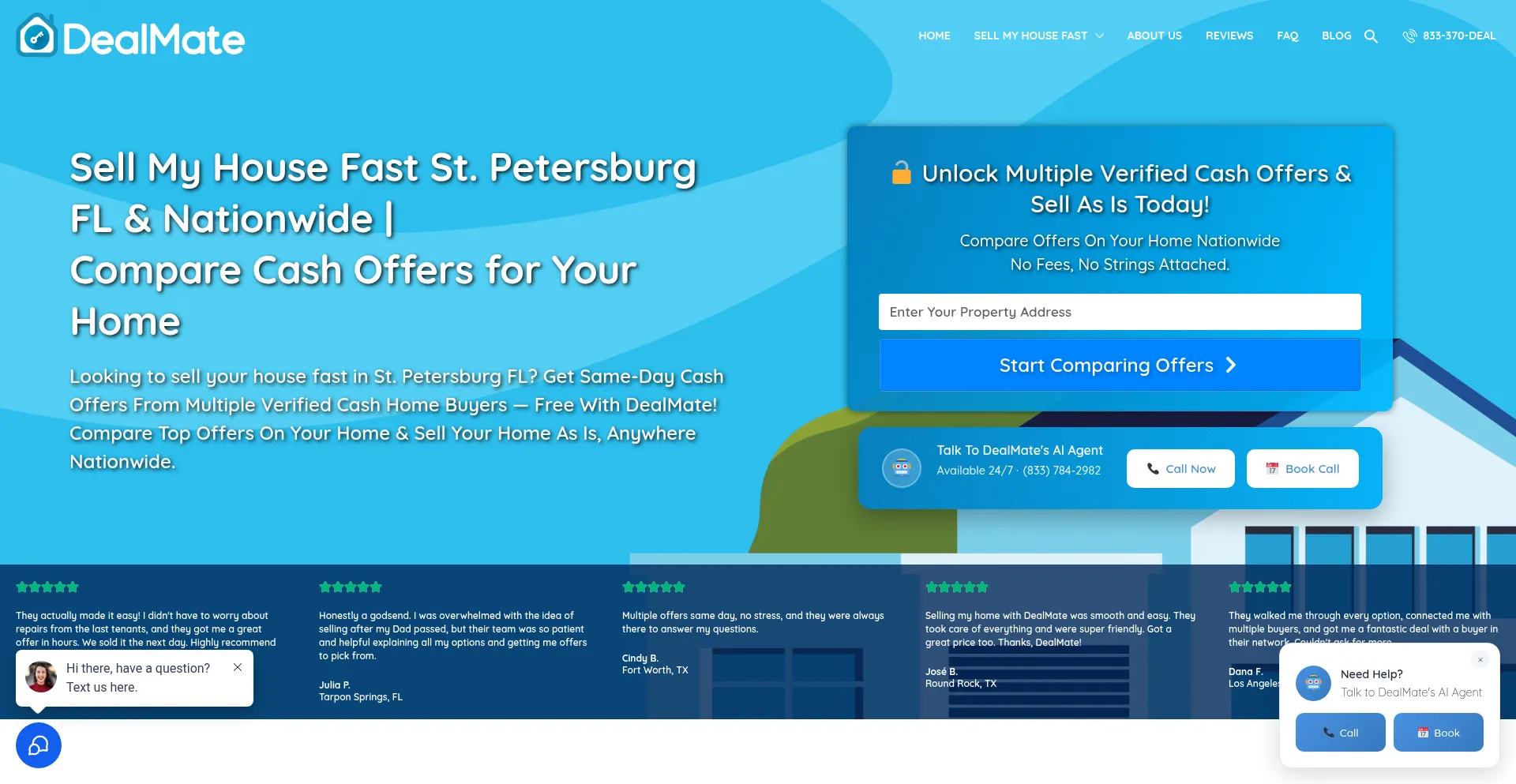 Website screenshot of Sellwithdealmate.com