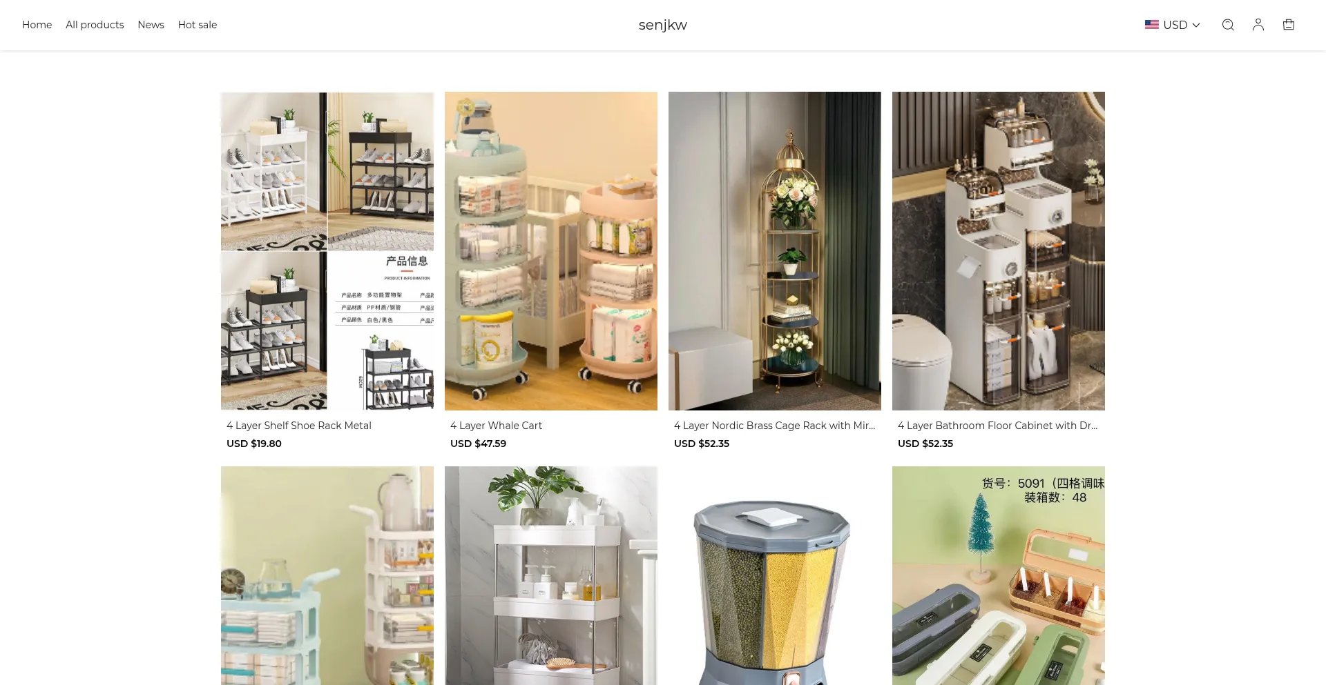 Website screenshot of Senjkw.com