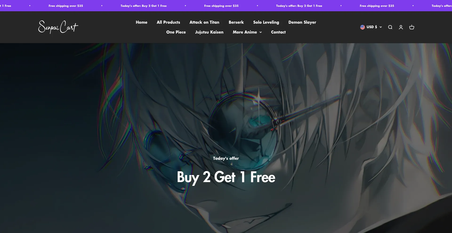 Website screenshot of Senpaicart.com