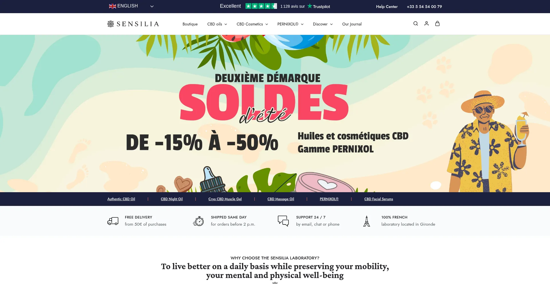 Website screenshot of Sensilia.com