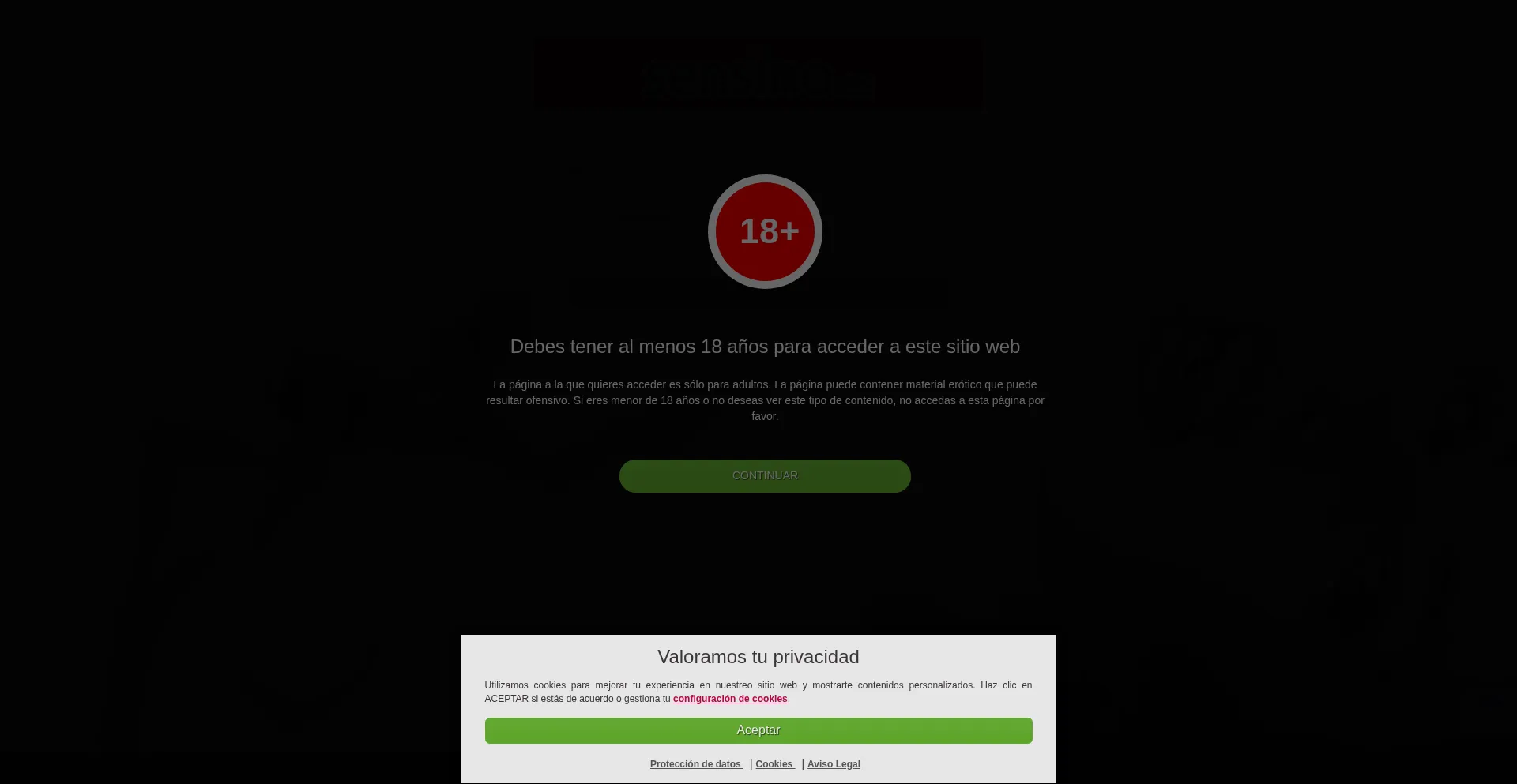 Website screenshot of Sensino.es