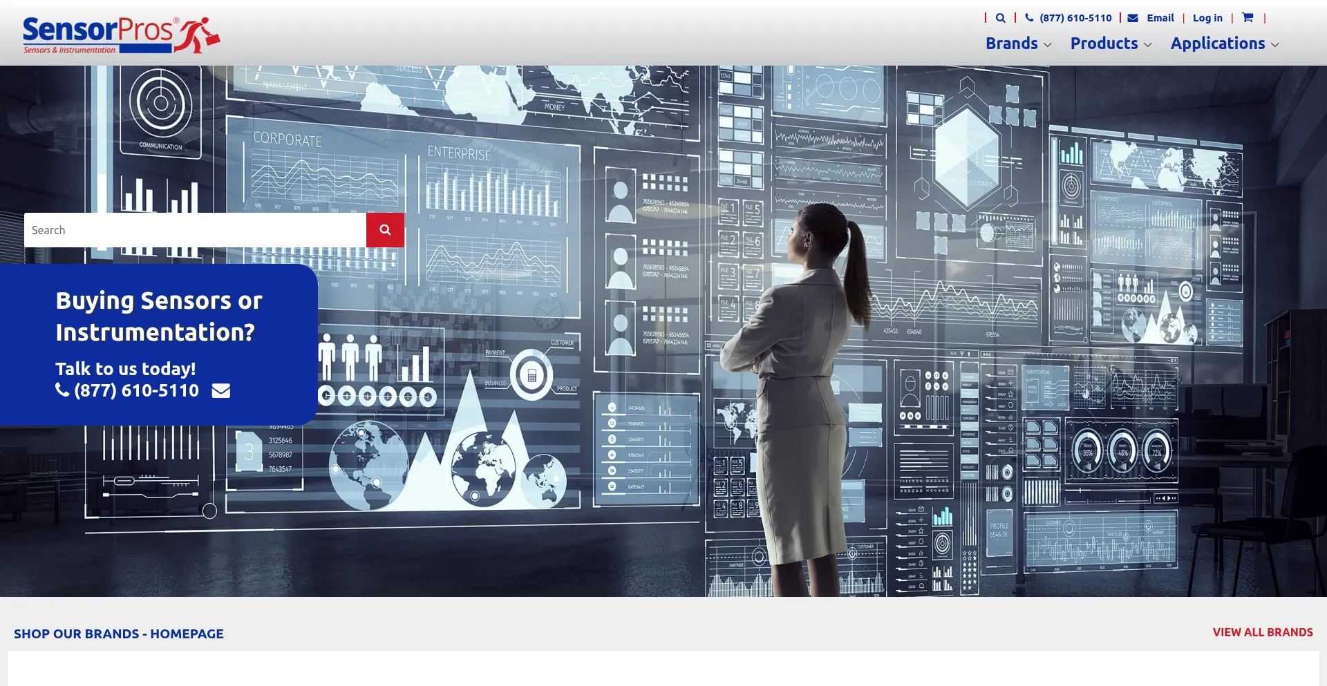 Website screenshot of Sensorpros.com