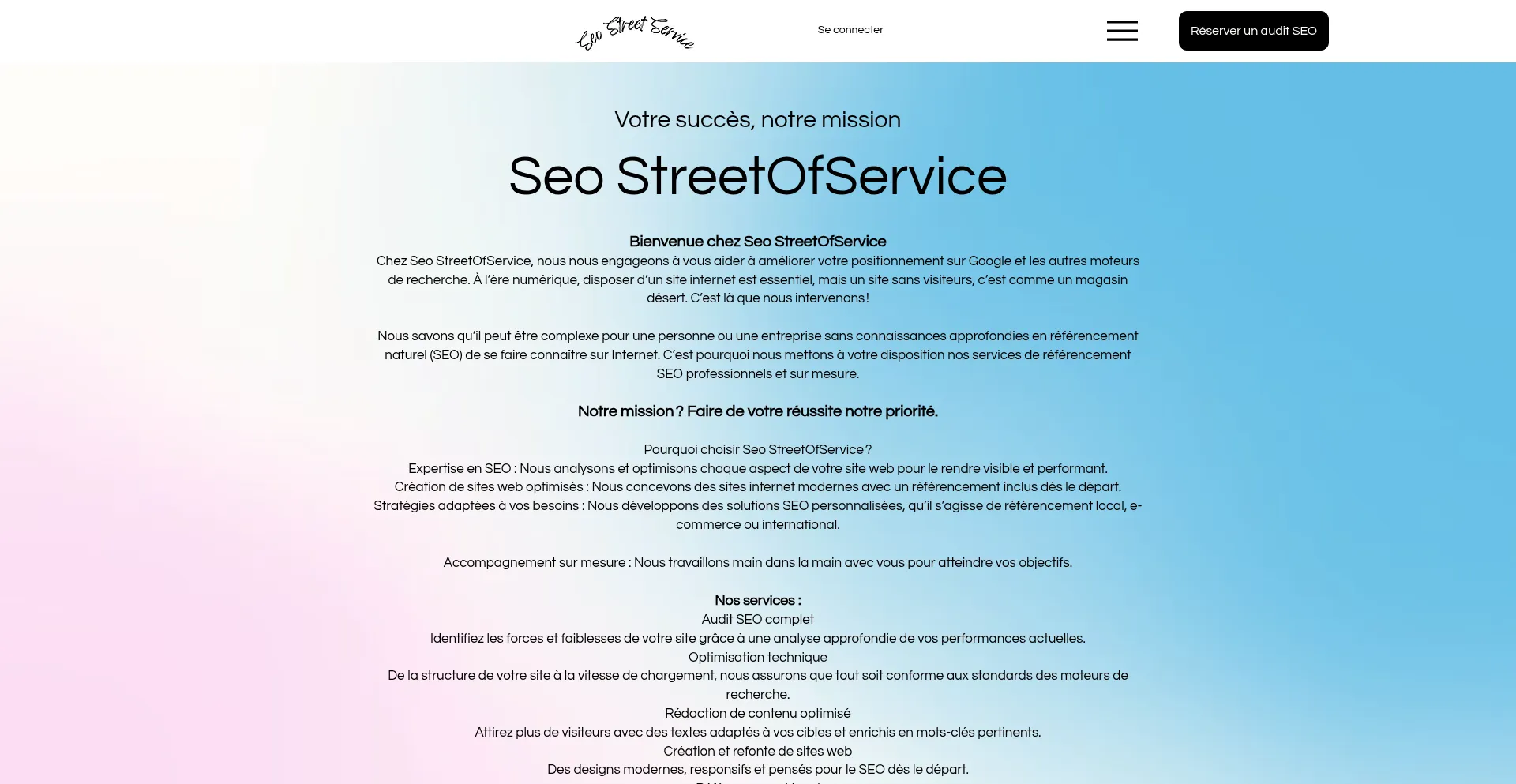 Website screenshot of Seo-streetservice.com