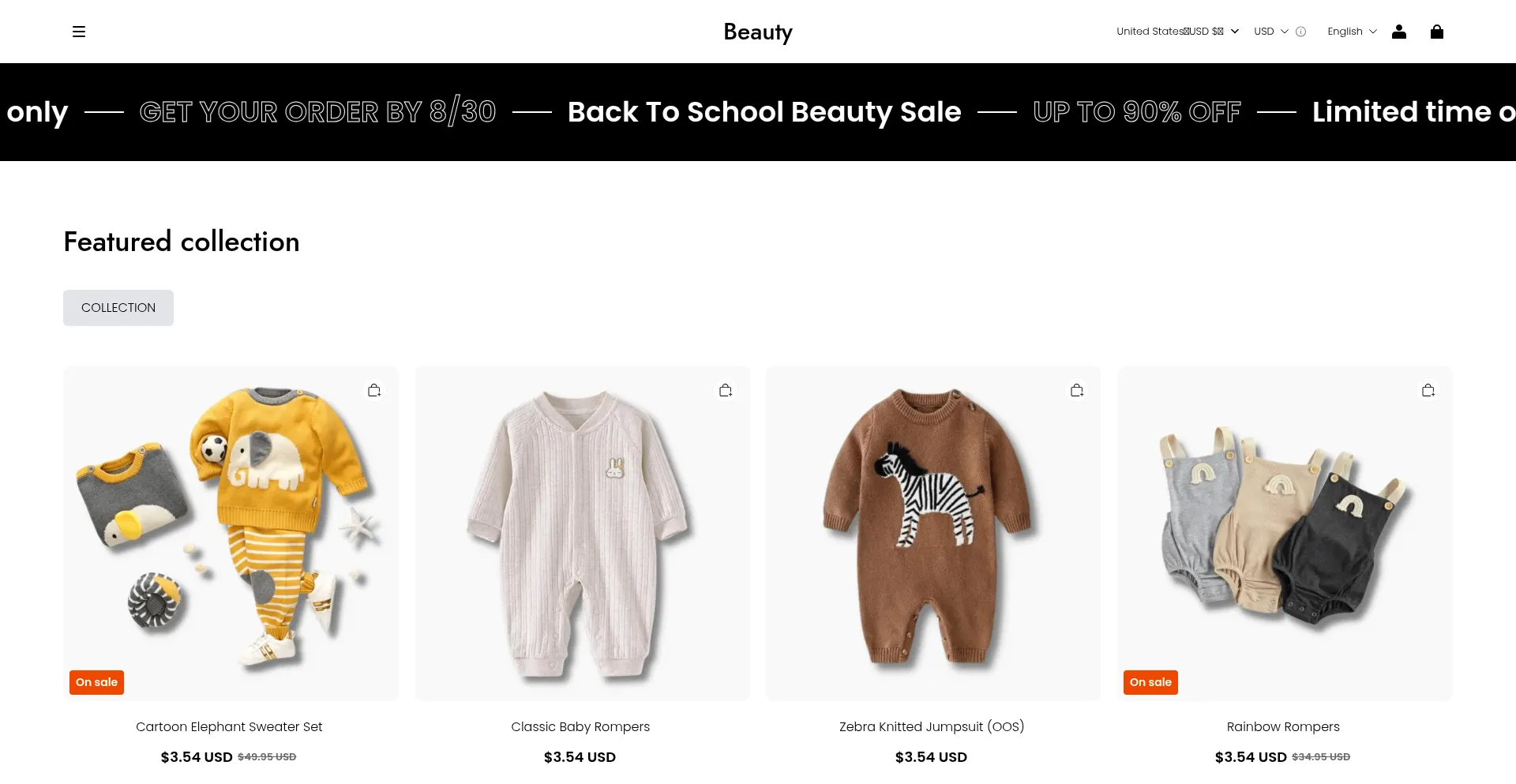 Website screenshot of Sephorabeautys.com