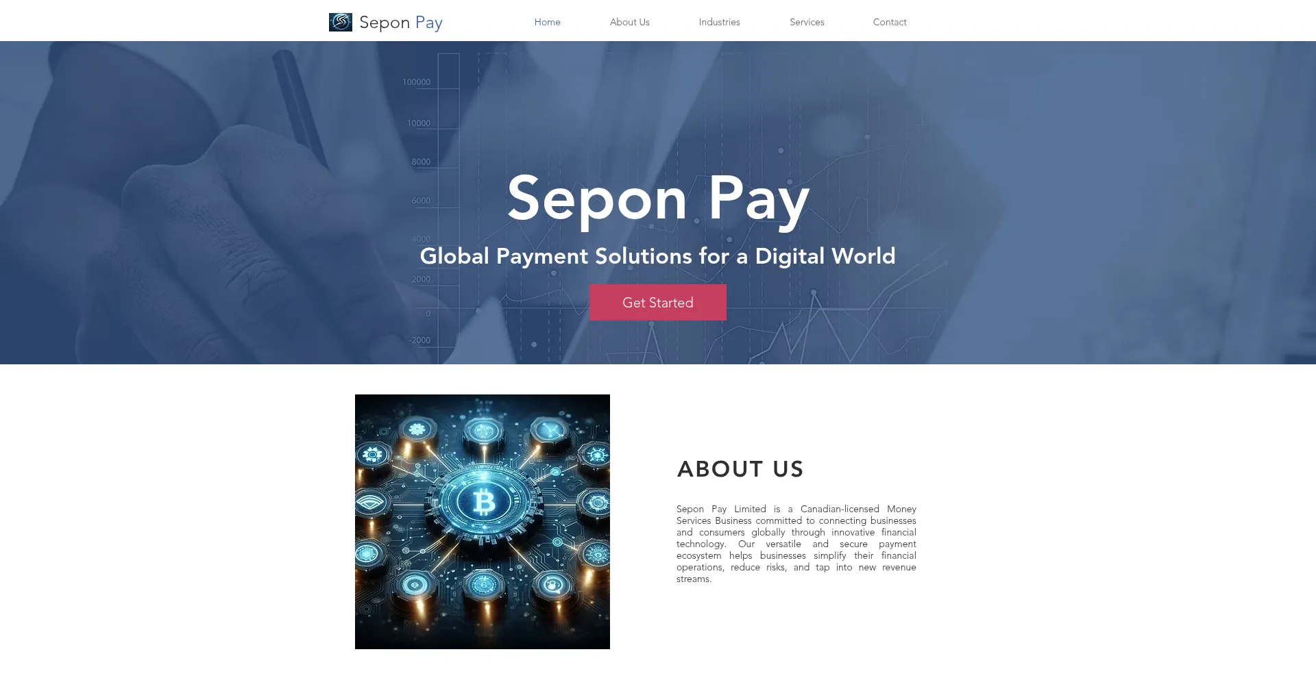 Website screenshot of Sepon-pay.com