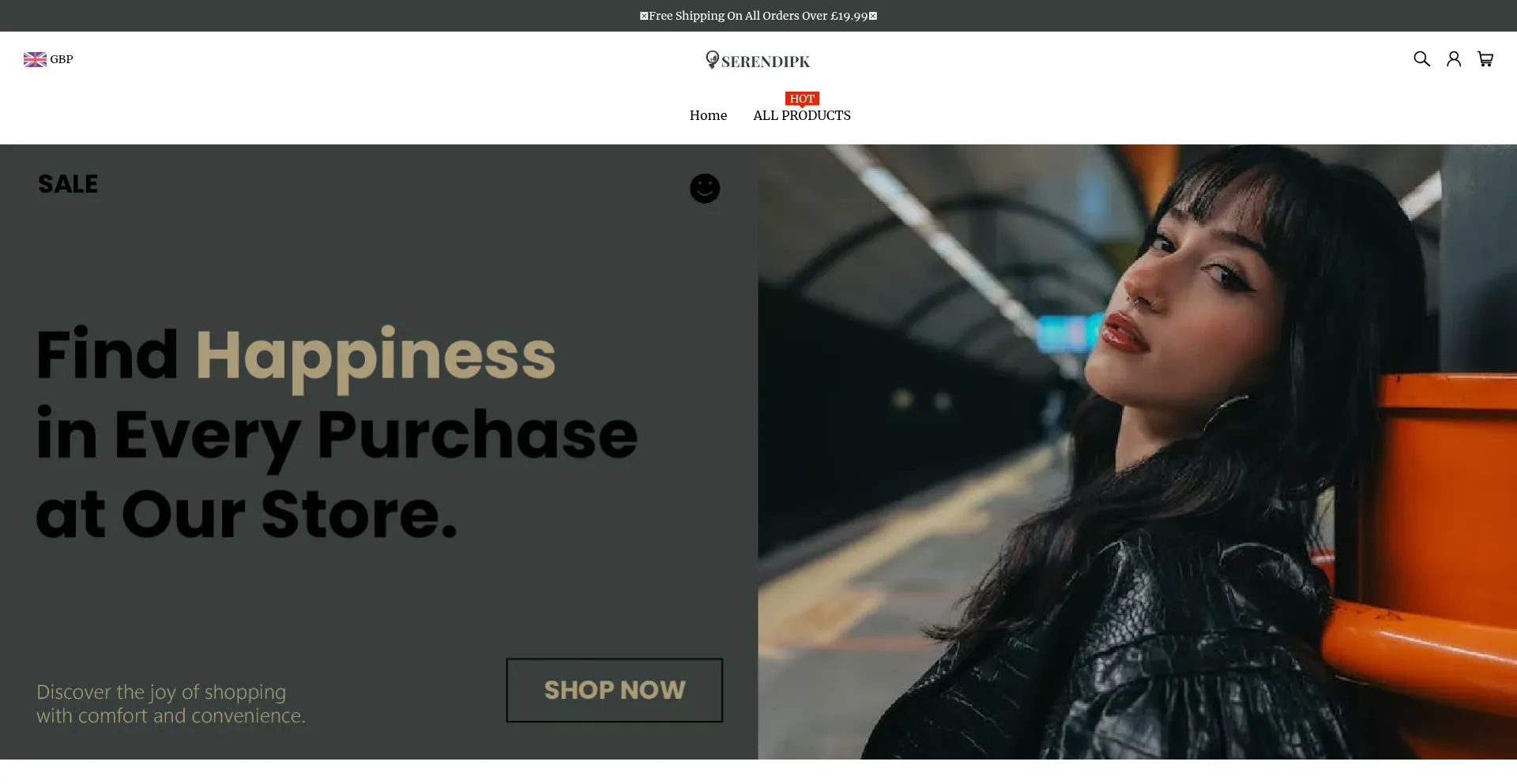 Website screenshot of Serendipk.uk