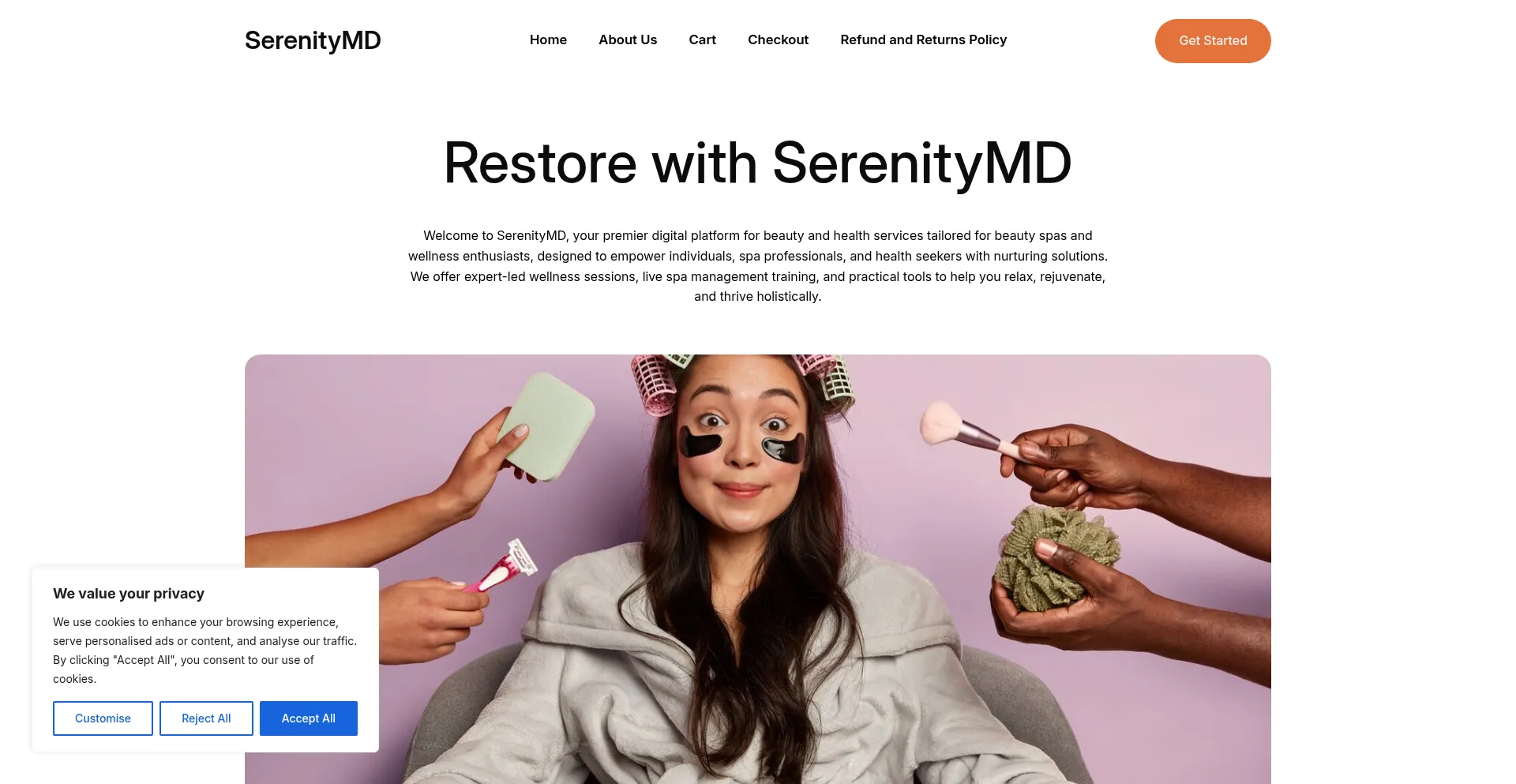 Website screenshot of Serenitymd.click