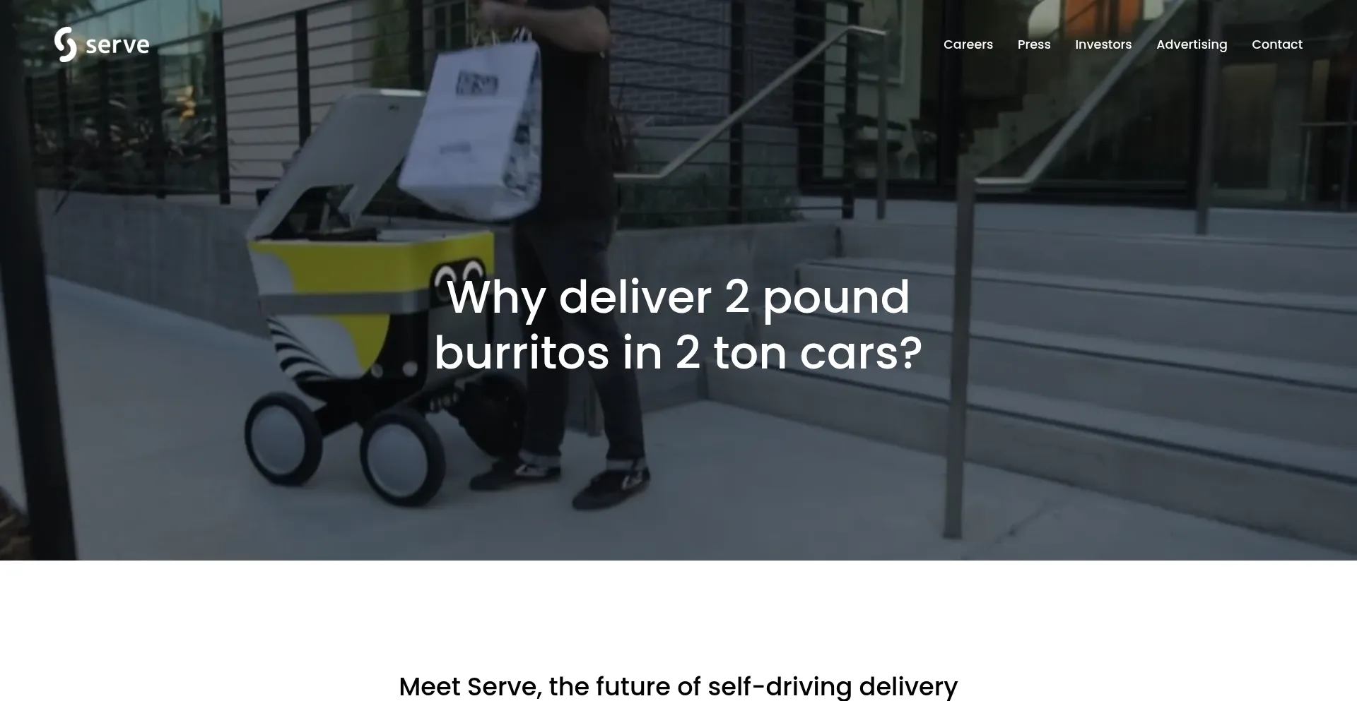 Website screenshot of Serverobotics.com