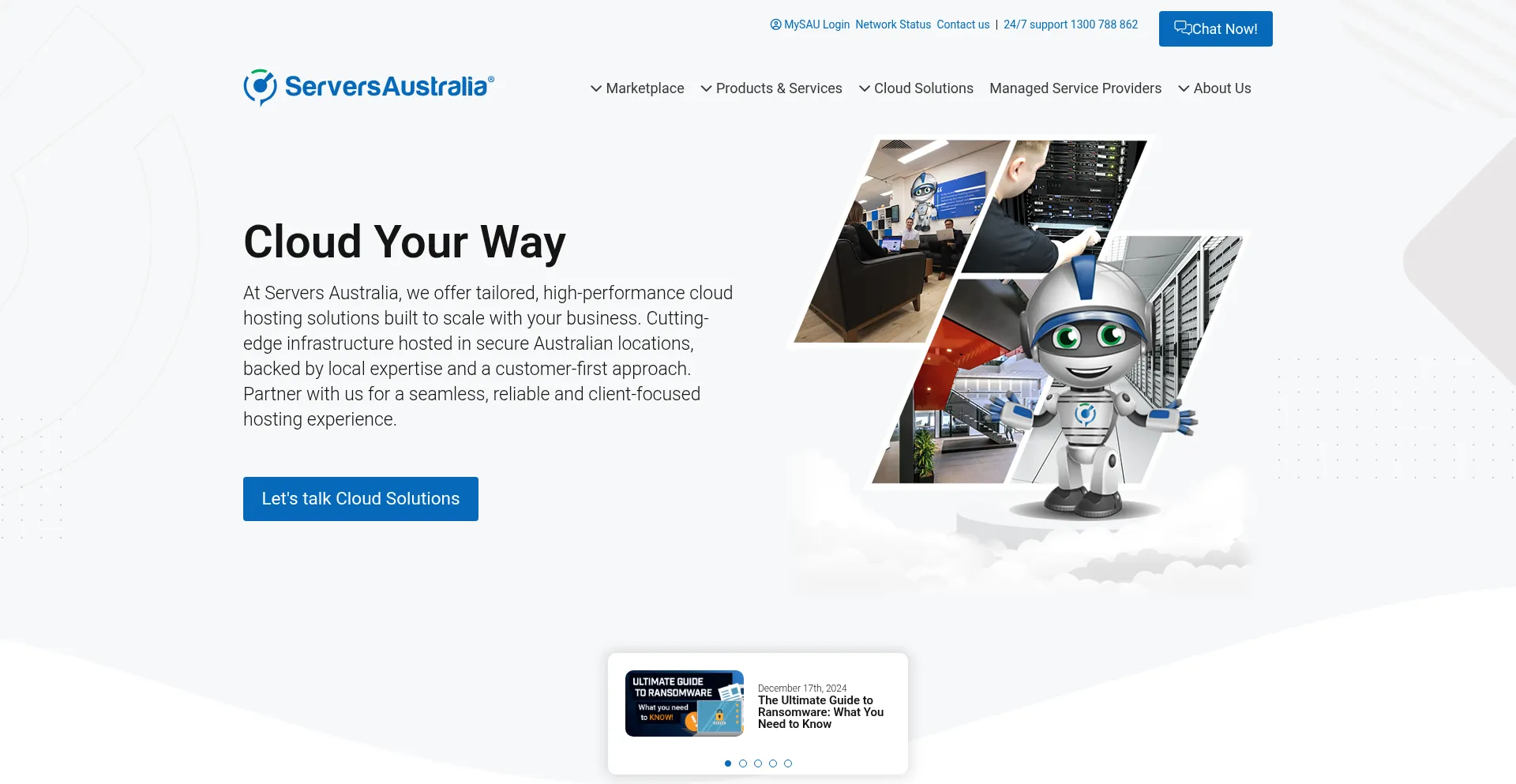 Website screenshot of Serversaustralia.com.au