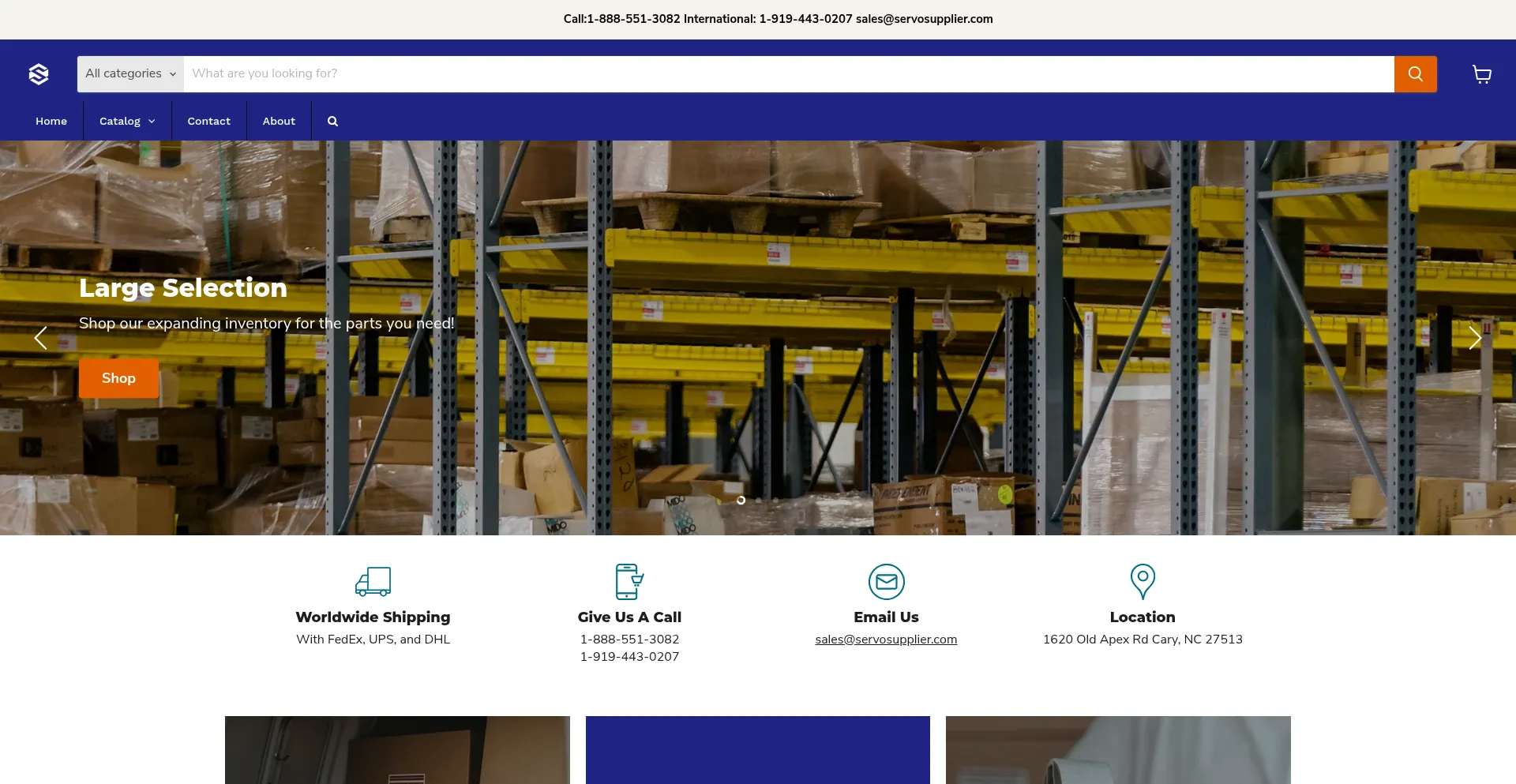 Website screenshot of Servosupplier.com