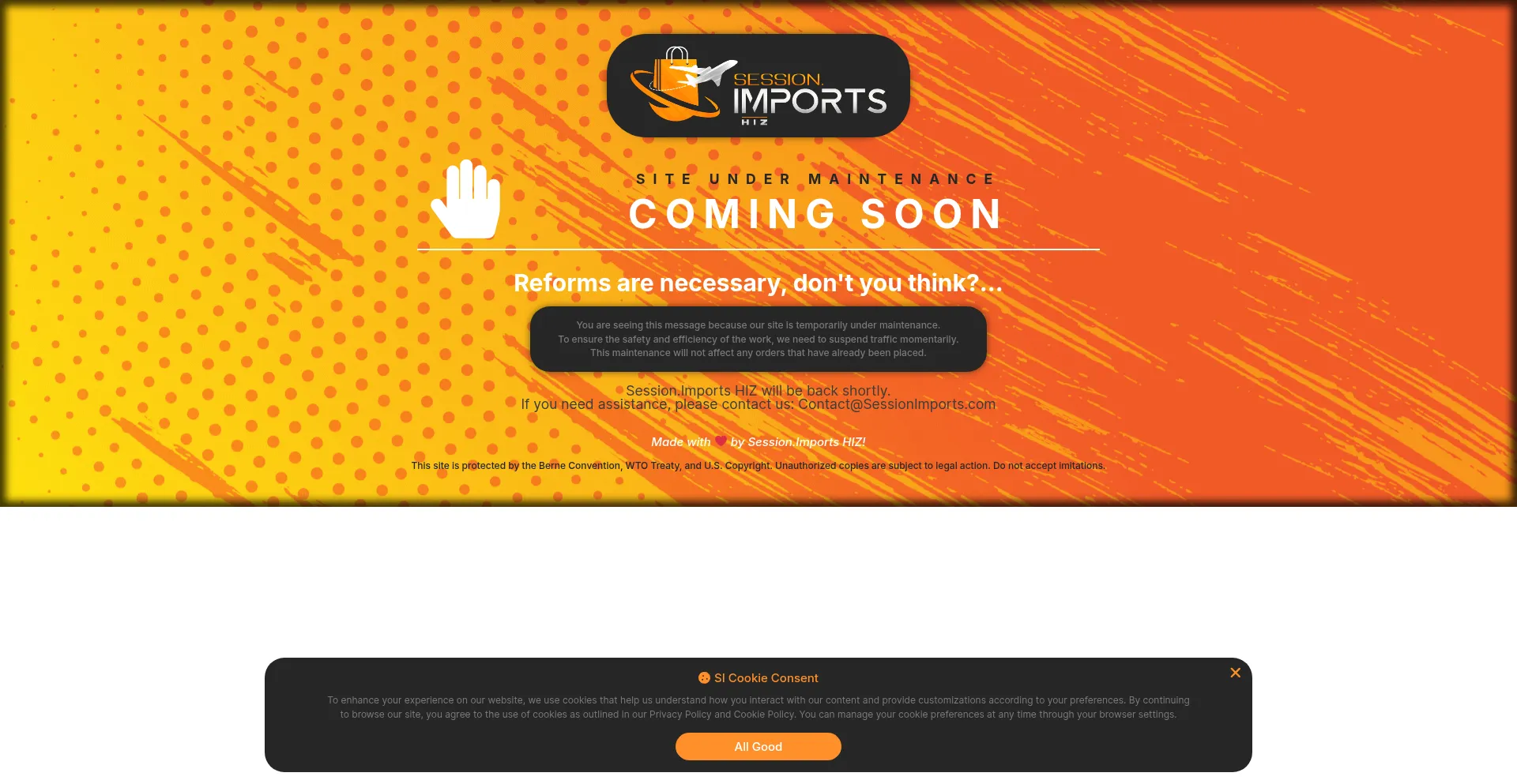 Website screenshot of Sessionimports.com