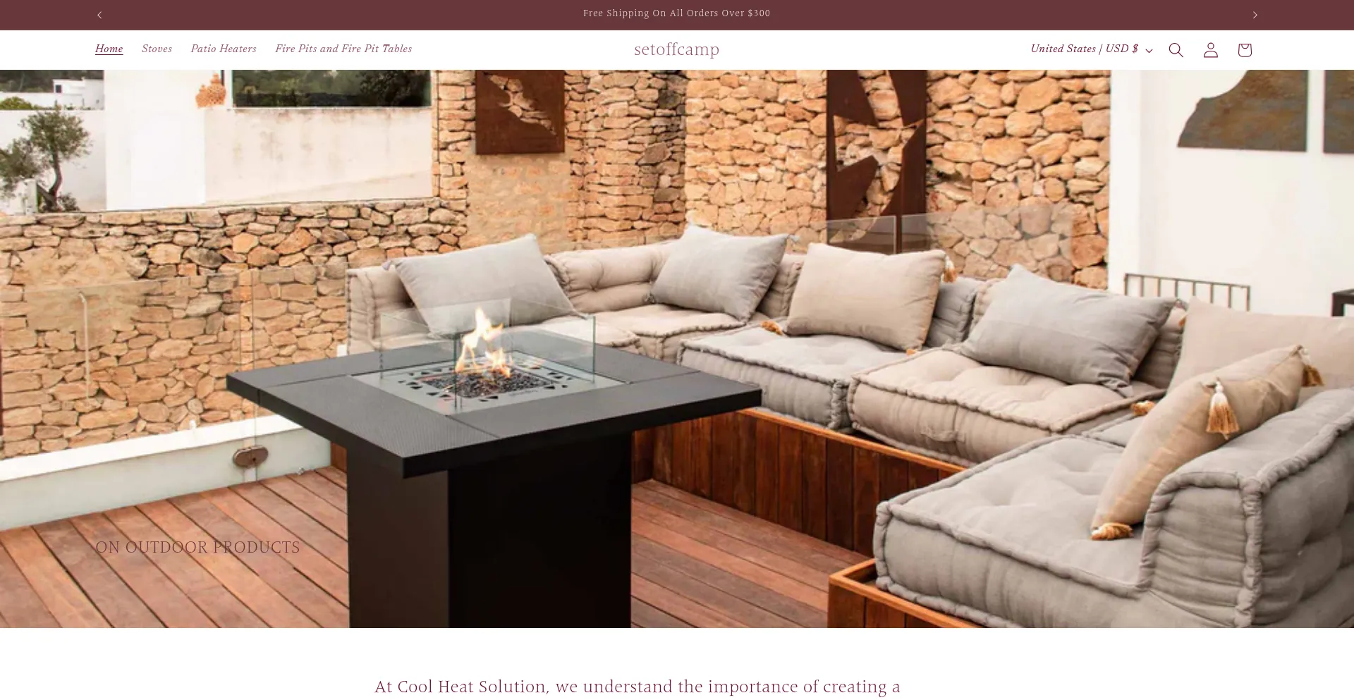 Website screenshot of Setoffcamp.com