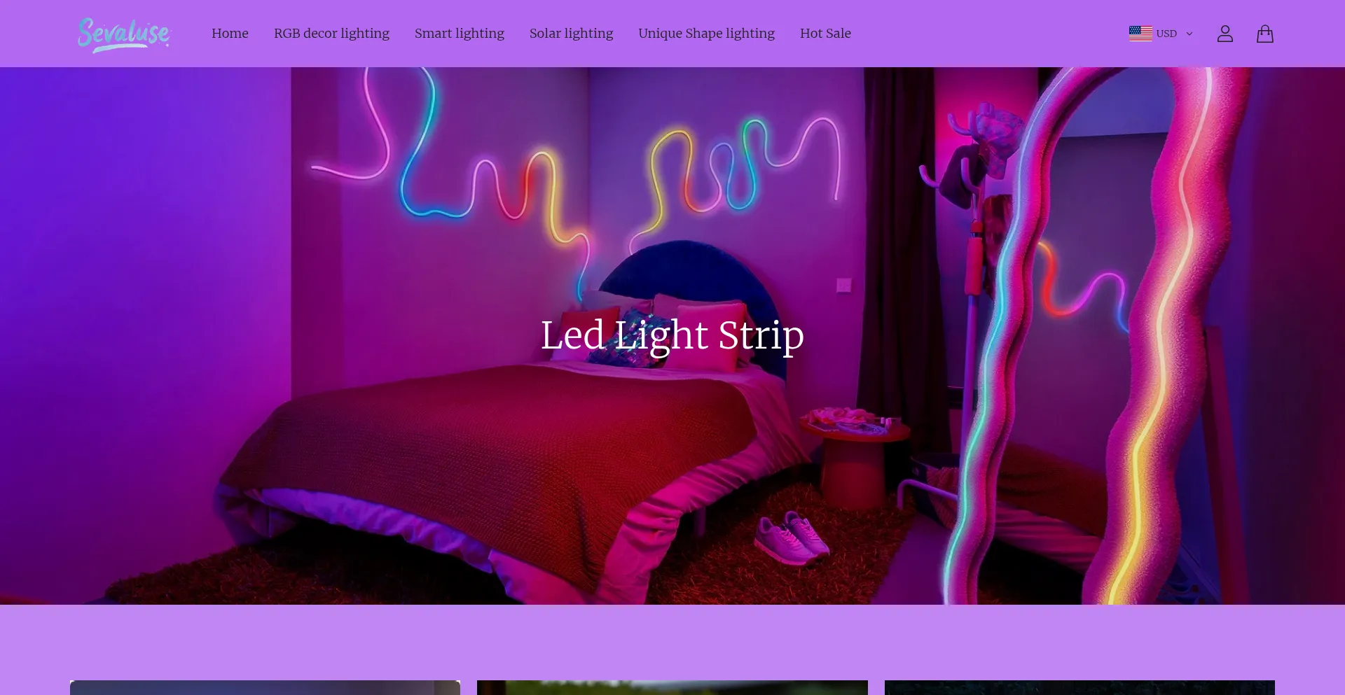 Website screenshot of Sevaluse.com
