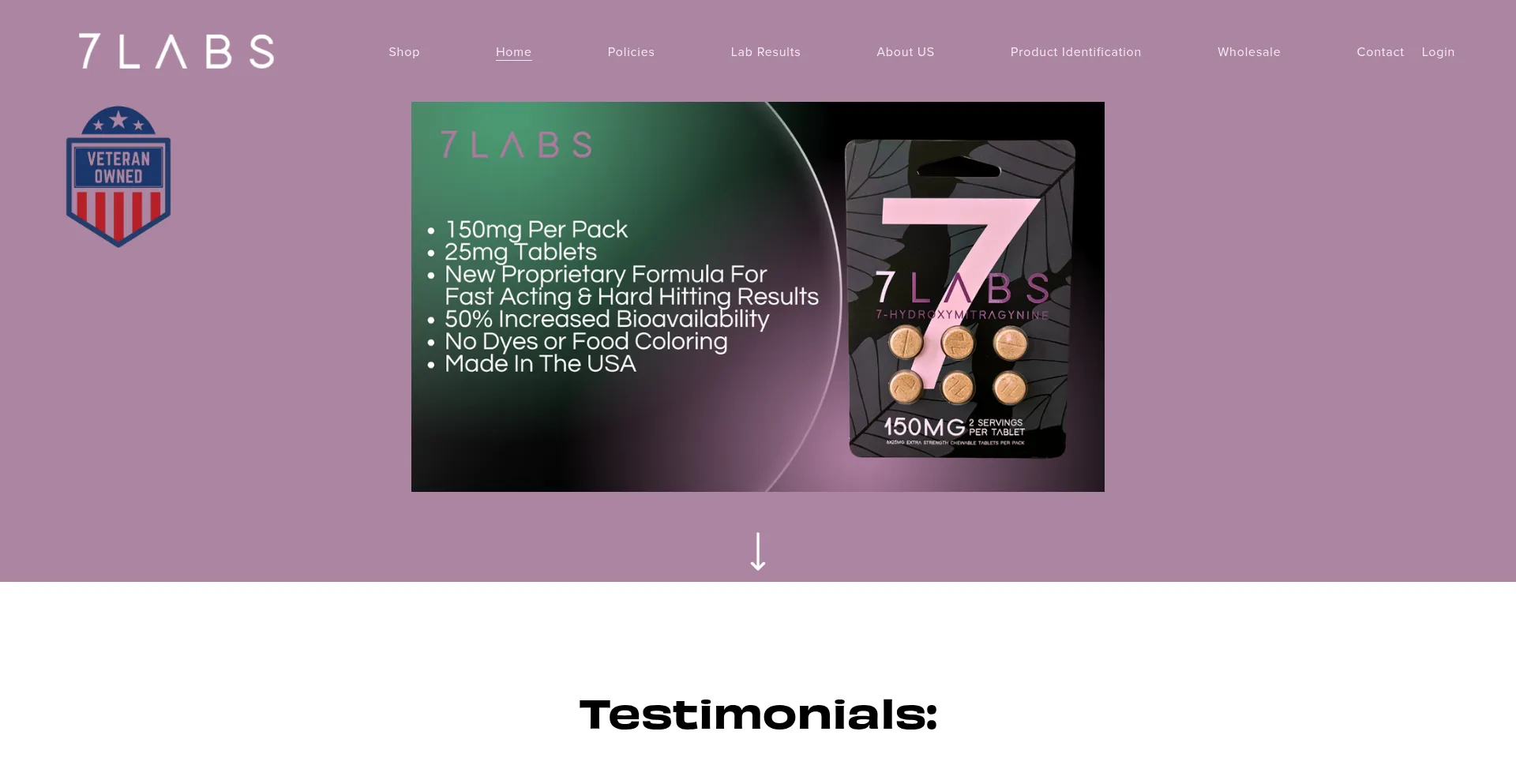 Website screenshot of Sevenlabs.com