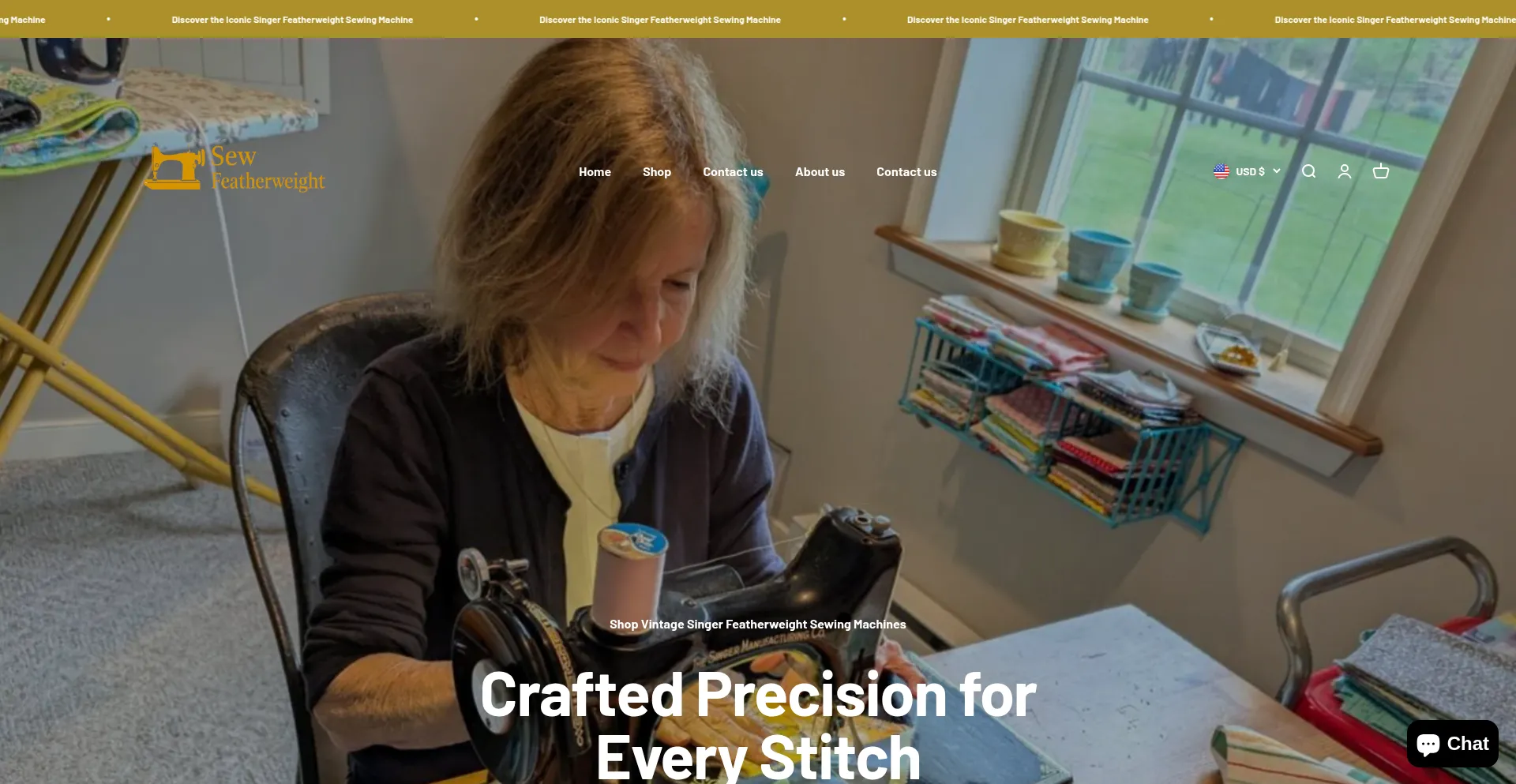 Website screenshot of Sewfeatherweight.shop