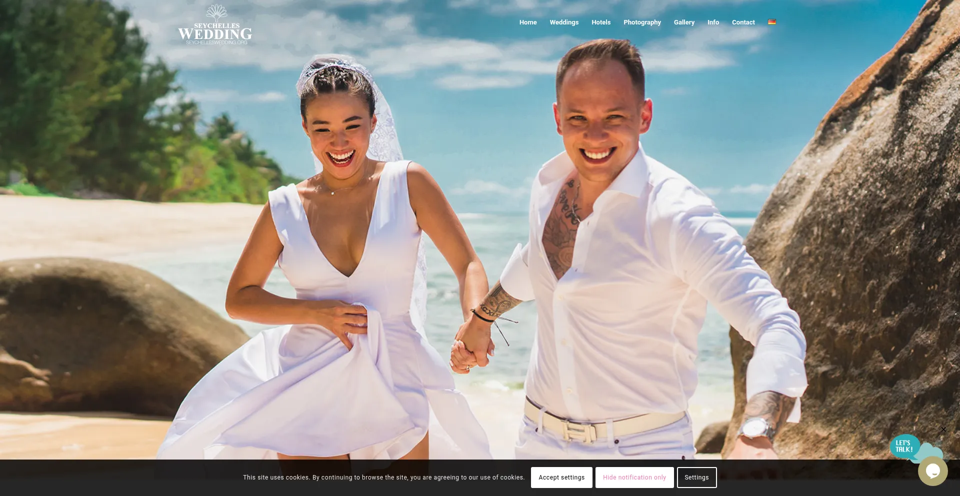 Website screenshot of Seychelleswedding.org