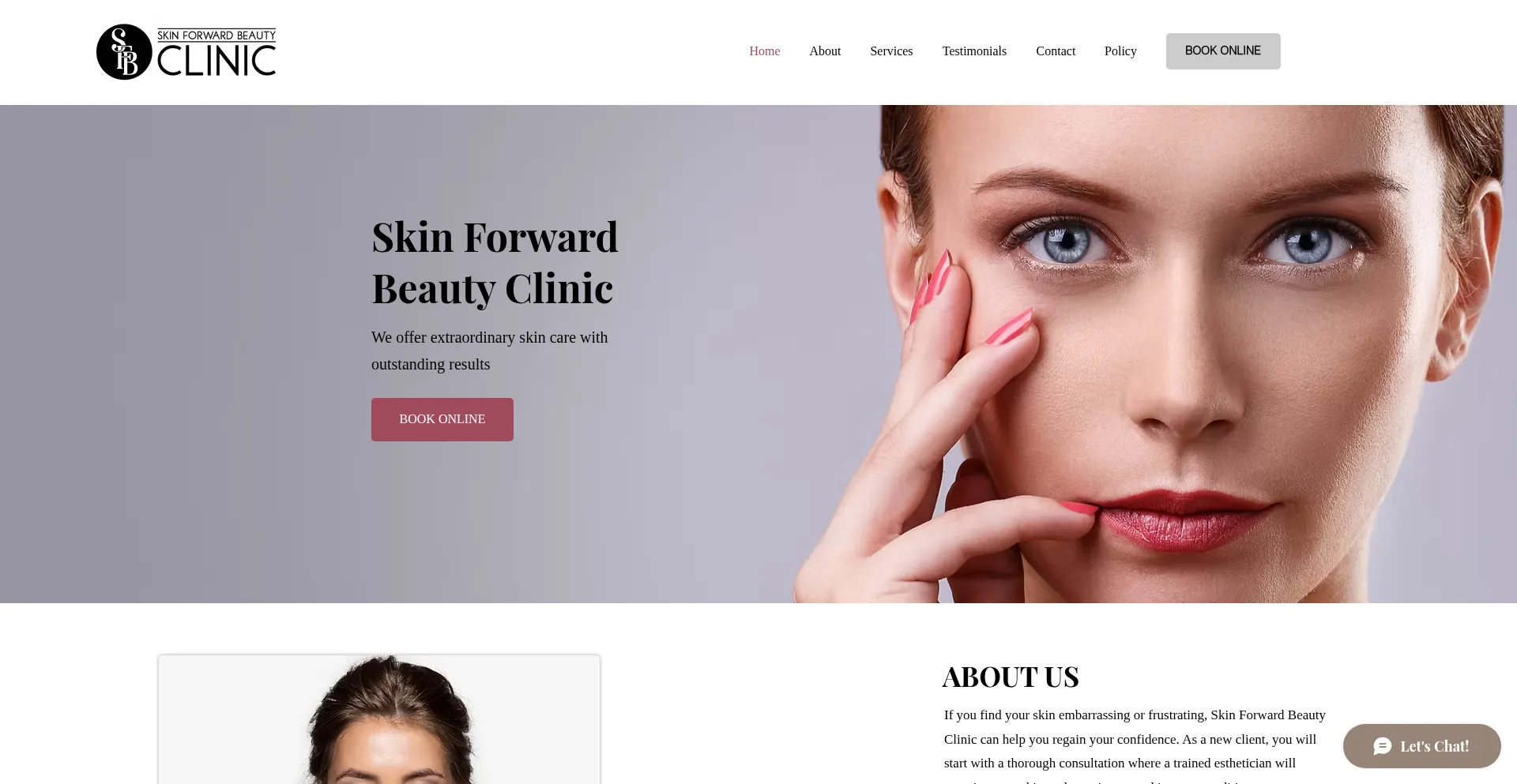 Website screenshot of Sfbeautyclinic.com