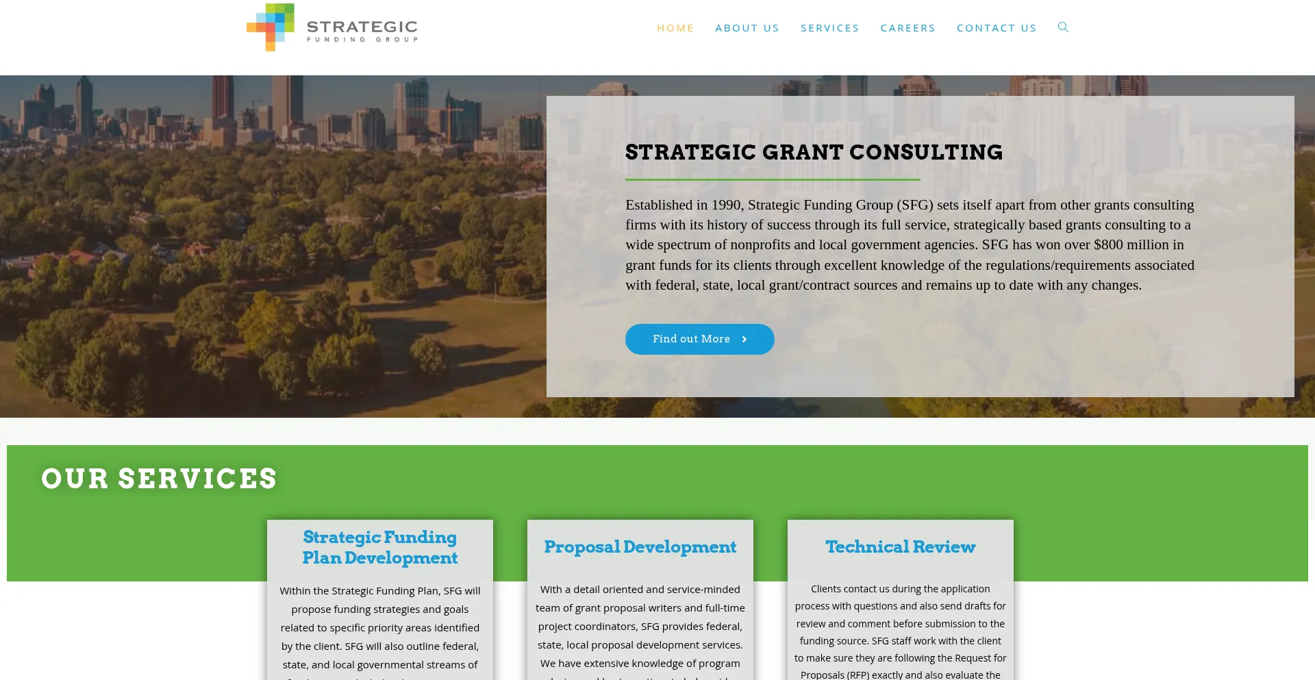 Website screenshot of Sfg-inc.net
