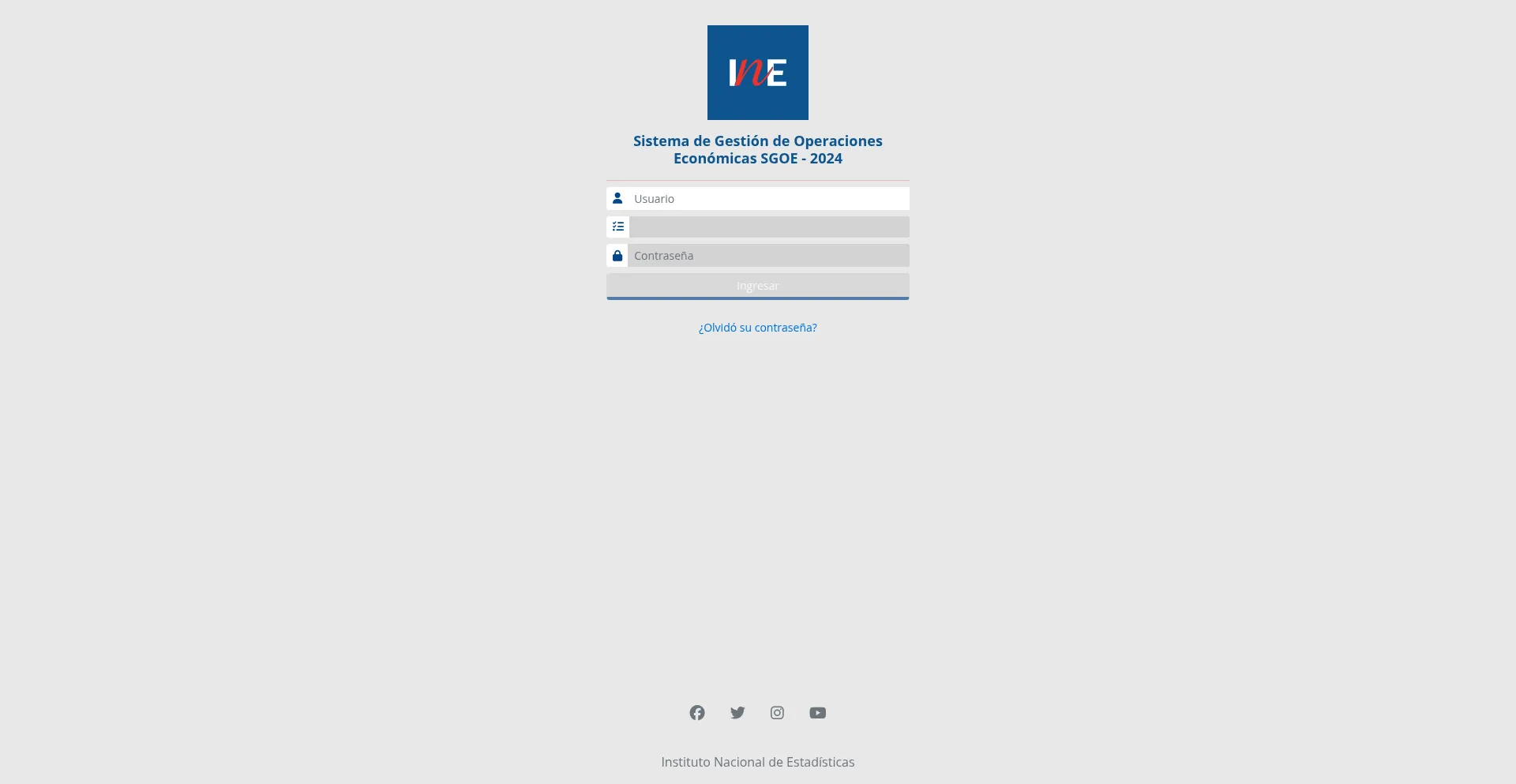 Website screenshot of Sgoe.ine.gob.cl