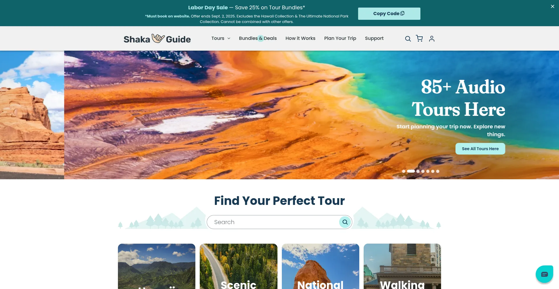 Website screenshot of Shakaguide.com