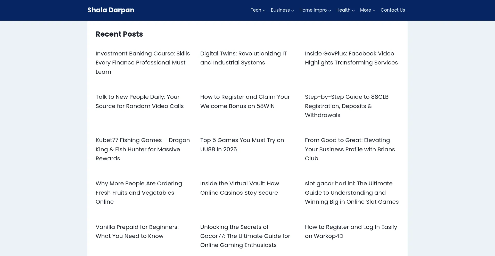 Shaladarpans.net Screenshot