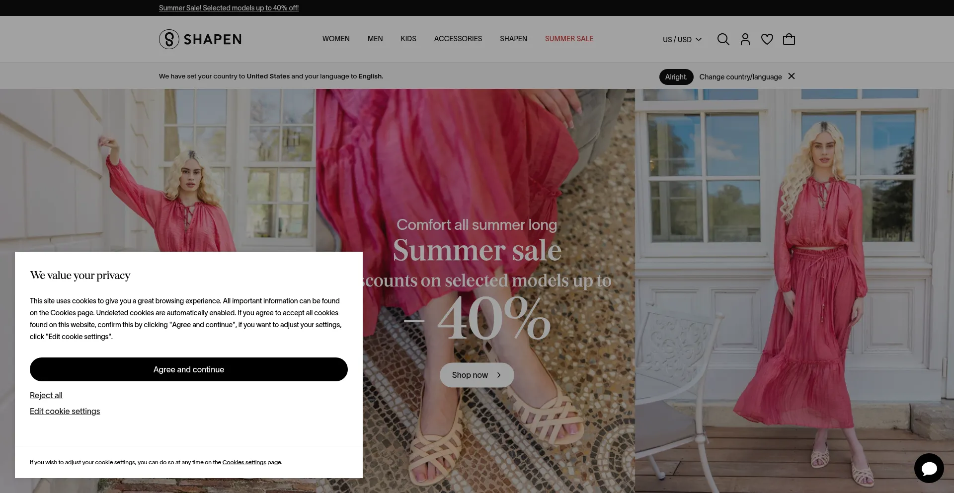 Website screenshot of Shapenbarefoot.com