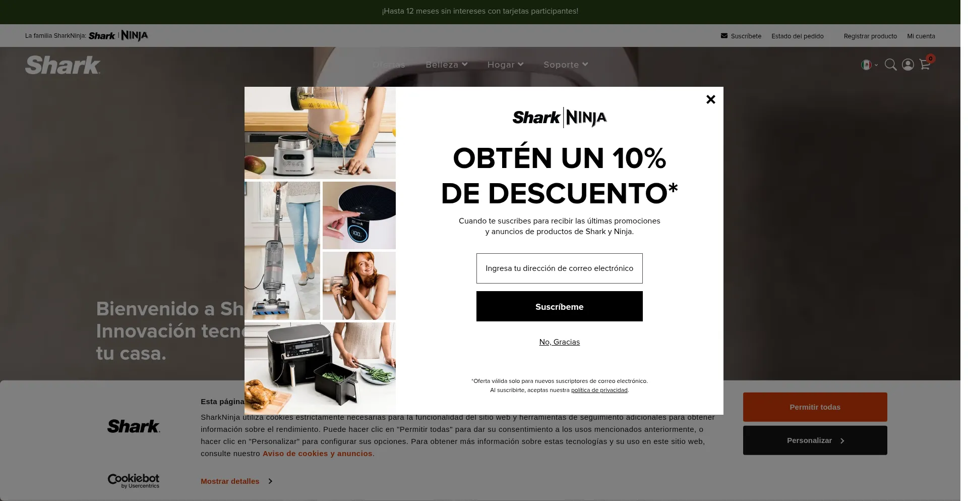 Website screenshot of Sharkclean.mx