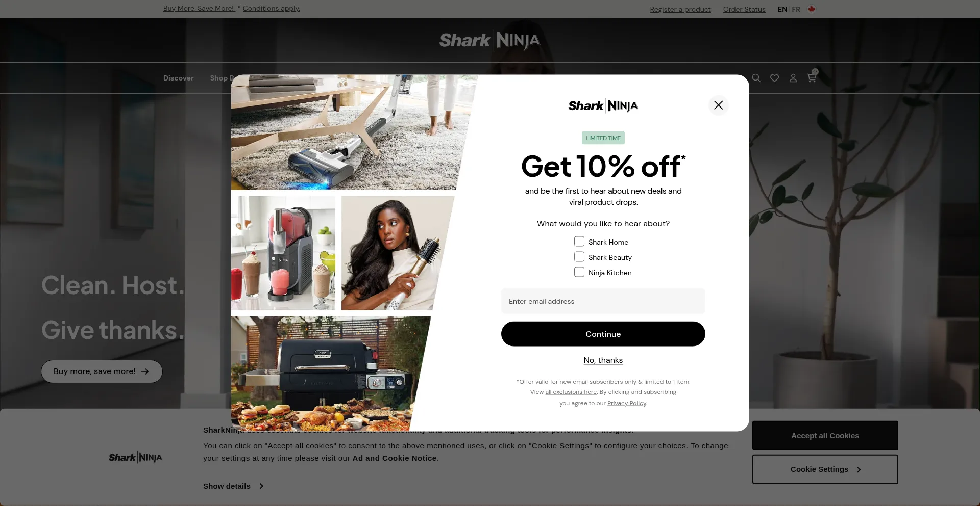 Sharkninja.ca Screenshot