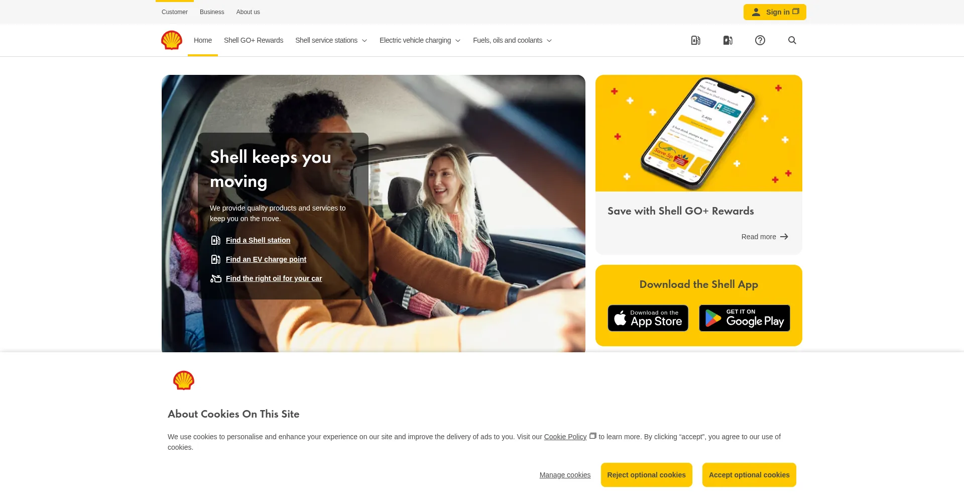 Shell.co.uk Screenshot