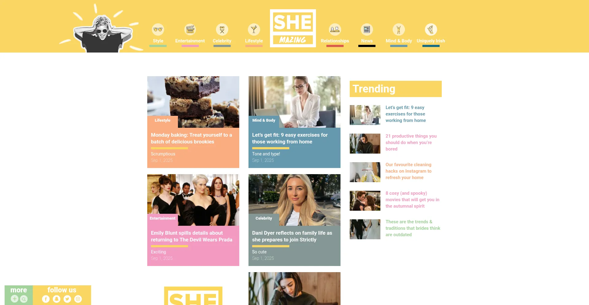 Website screenshot of Shemazing.net