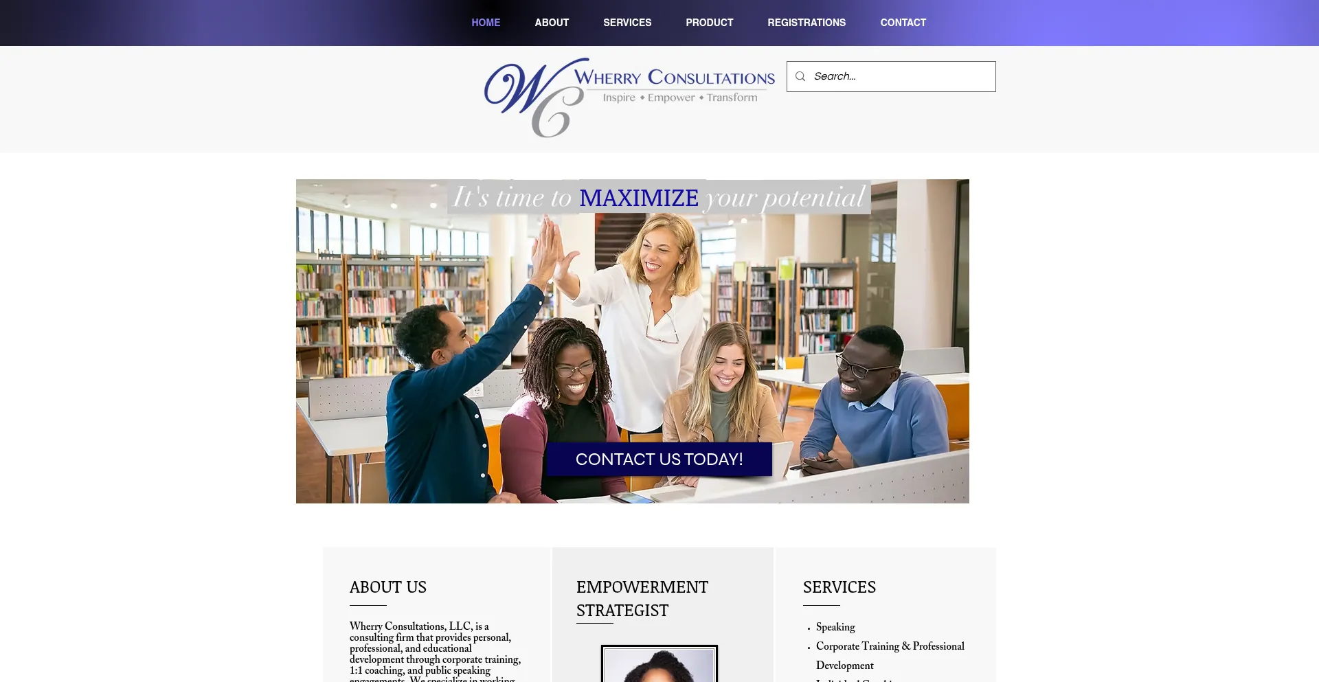 Website screenshot of Sherrywherry.com