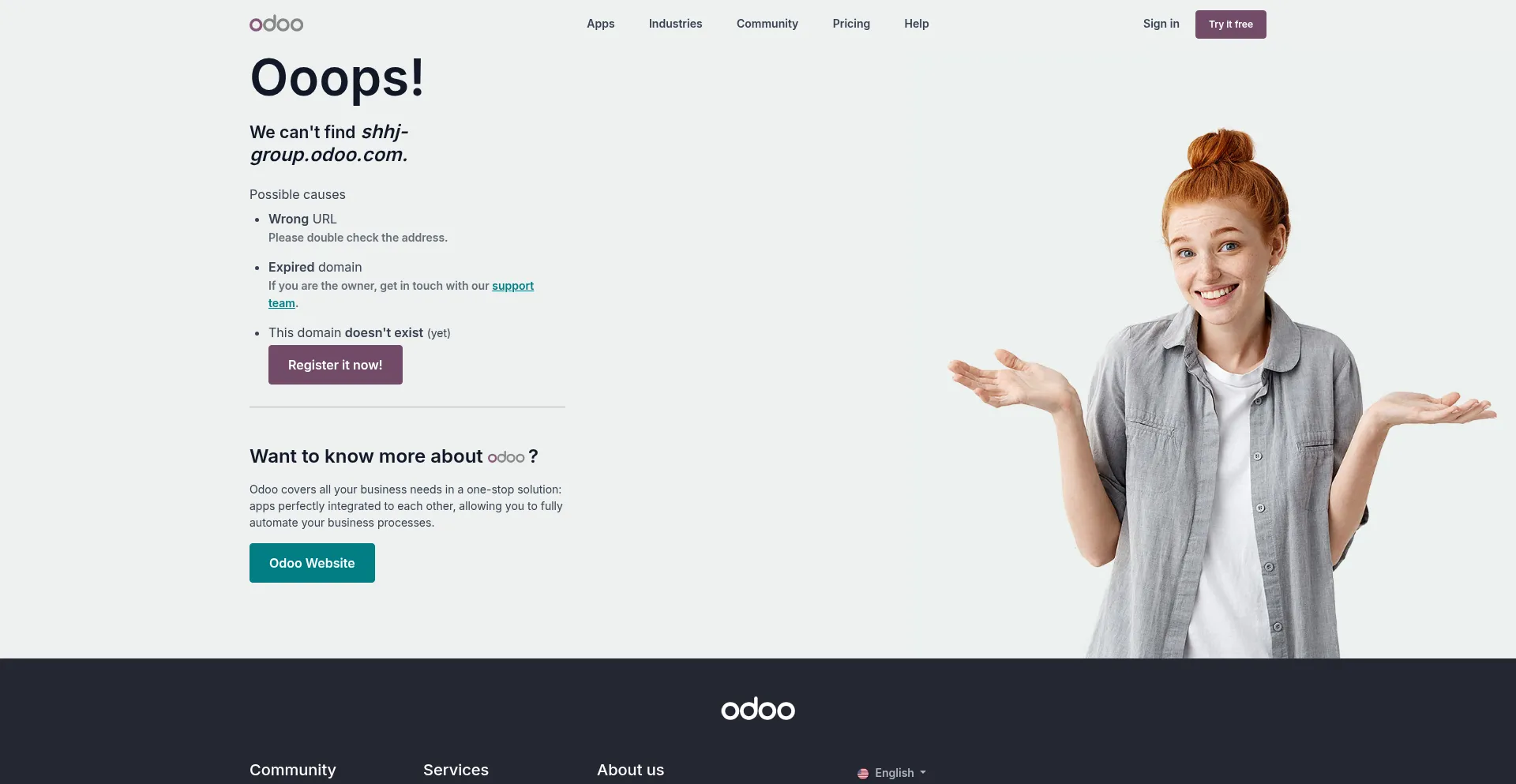 Website screenshot of Shhj-group.com