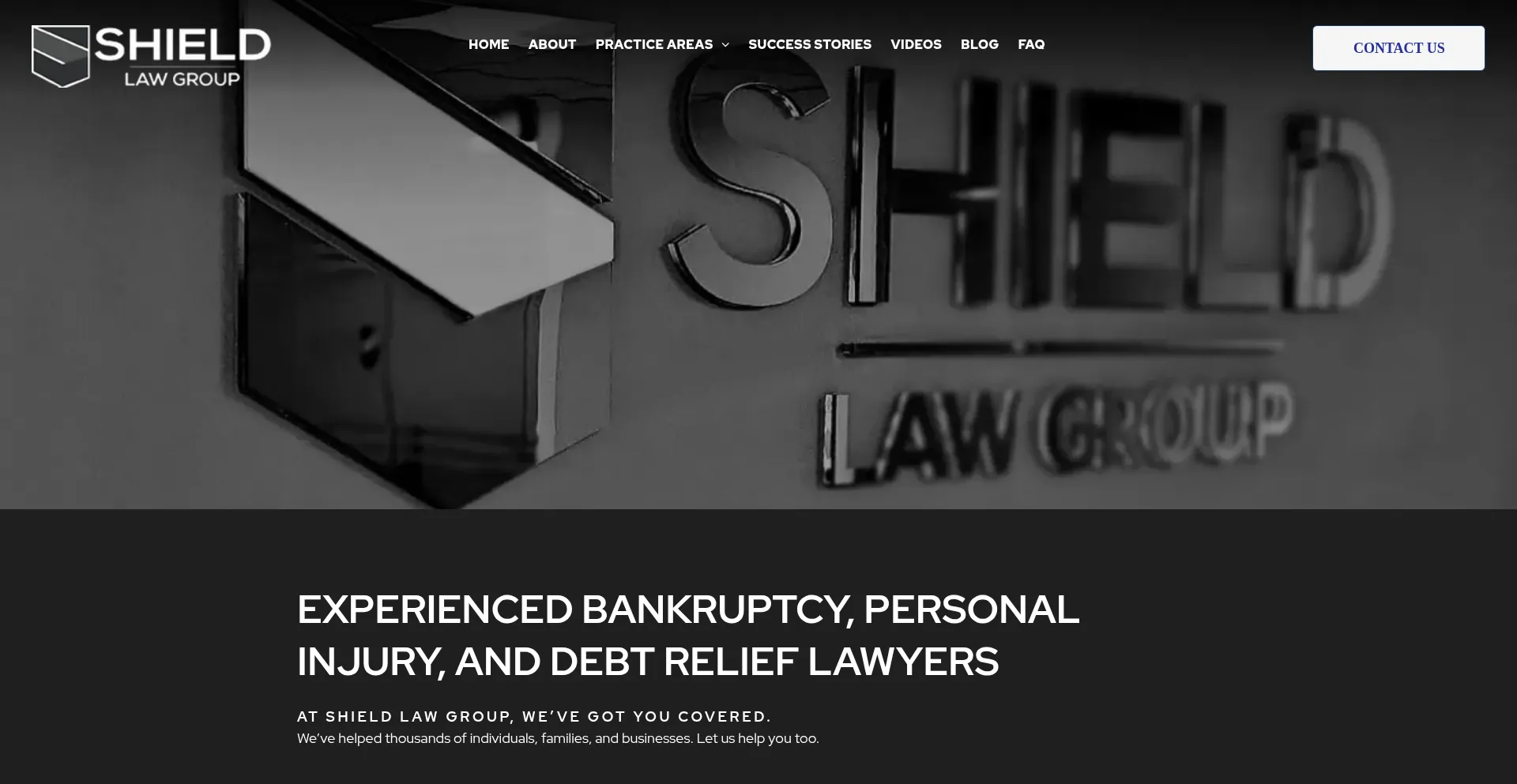 Website screenshot of Shield.law