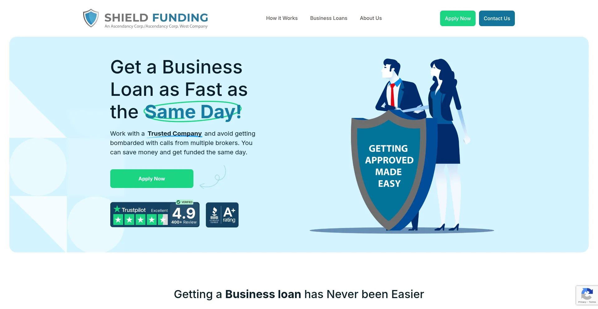 Website screenshot of Shieldfunding.com