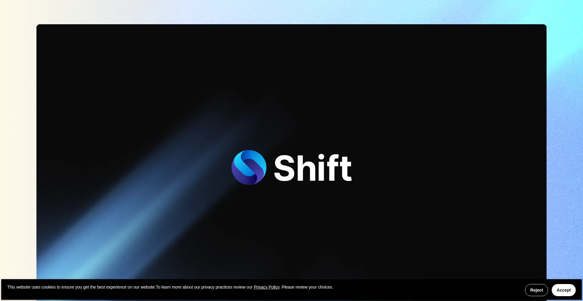 Website screenshot of Shift.com