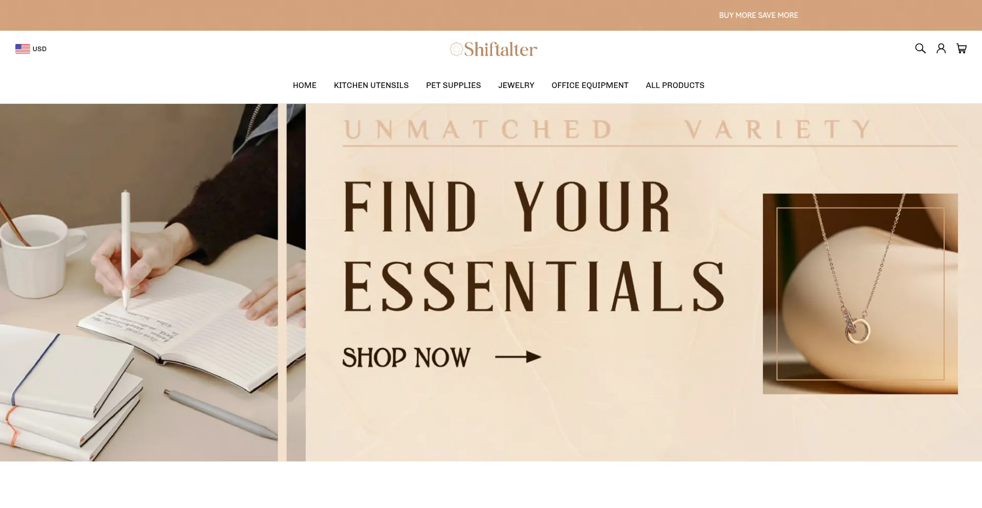 Website screenshot of Shiftalter.com
