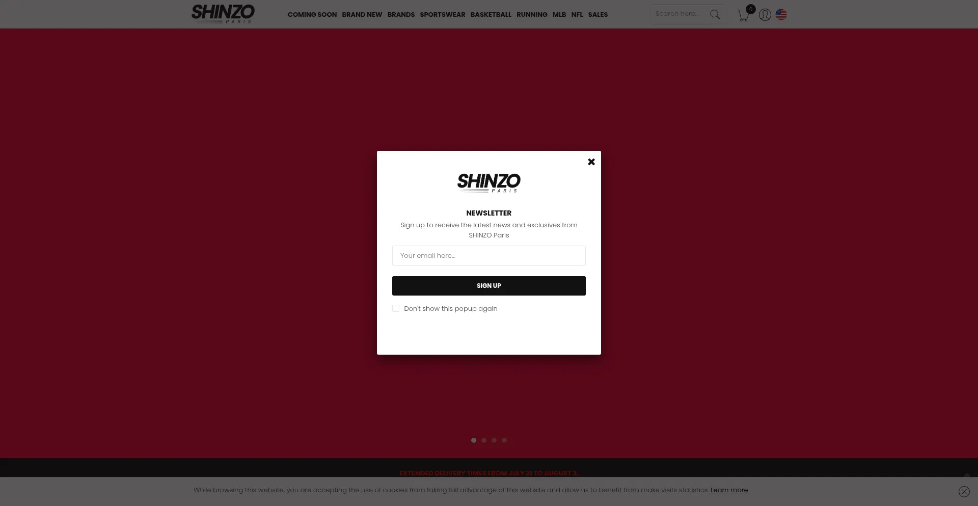 Website screenshot of Shinzo.paris