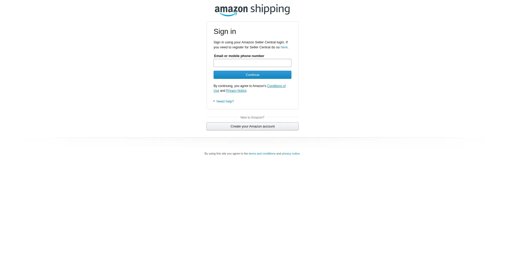 Ship.amazon.co.uk Screenshot