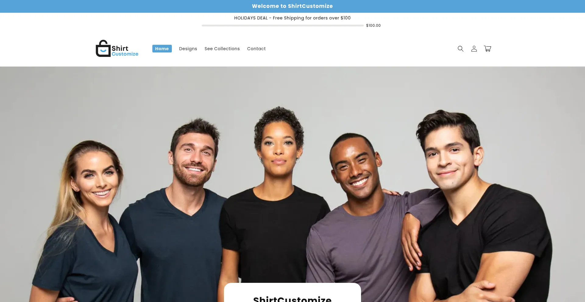 Website screenshot of Shirtcustomize.com